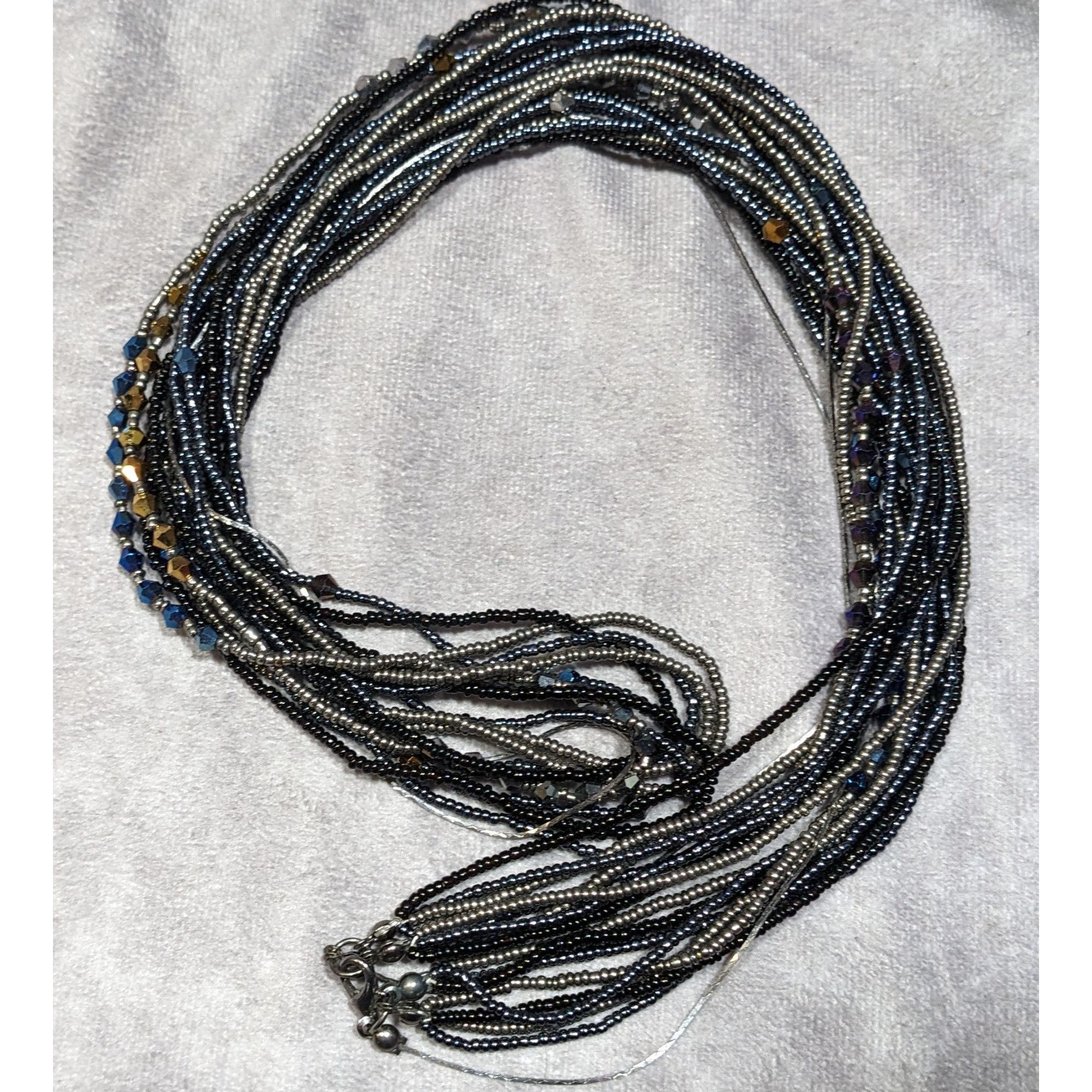 Other Gothic Black And Silver Tone Layered Glass Beaded Necklace Size ONE SIZE - 4 Thumbnail