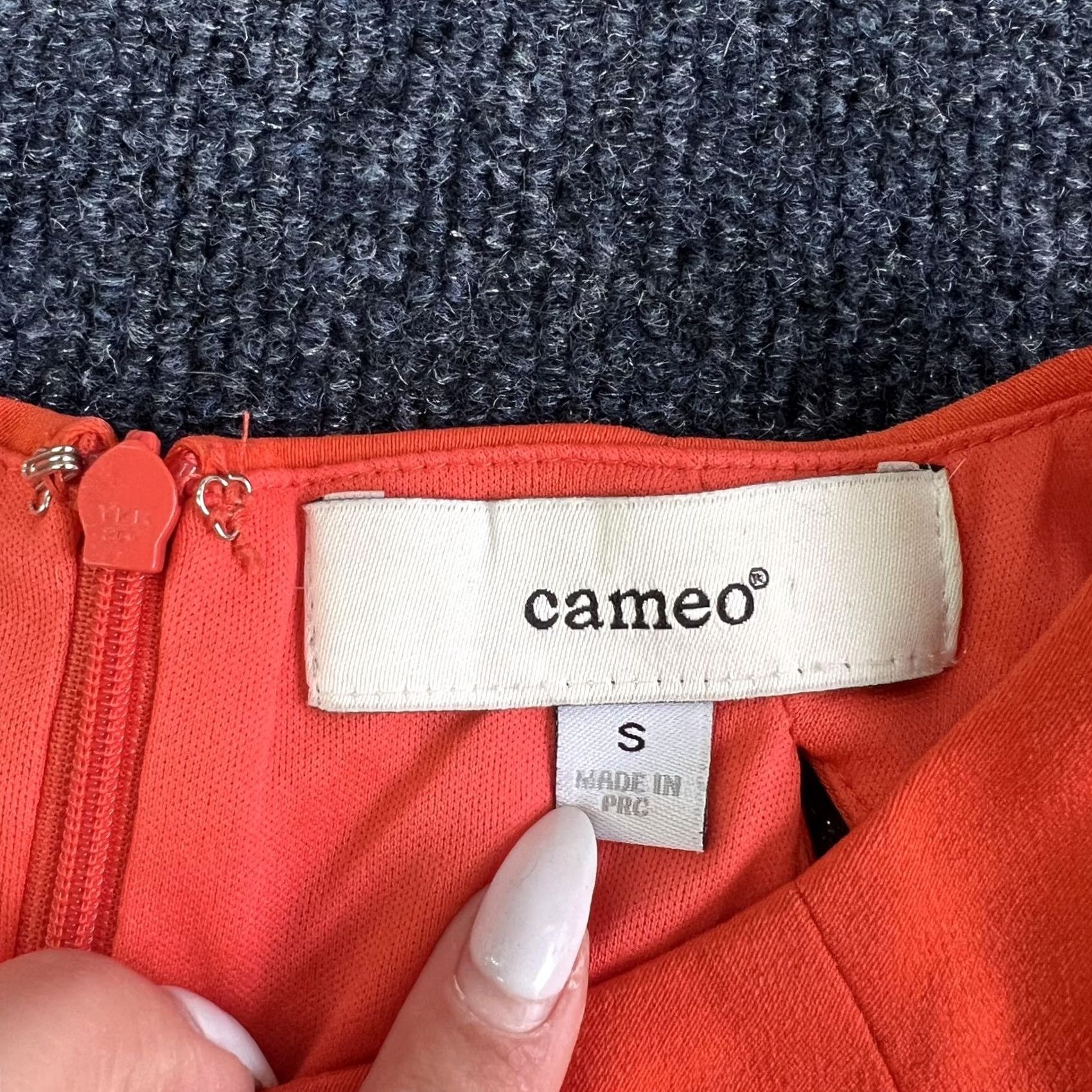 Vintage Cameo Dress Womens Small Orange Cutout Cap Sleeve Sheath Mini Party Cocktail Size S / US 4 / IT 40 - 3 Thumbnail