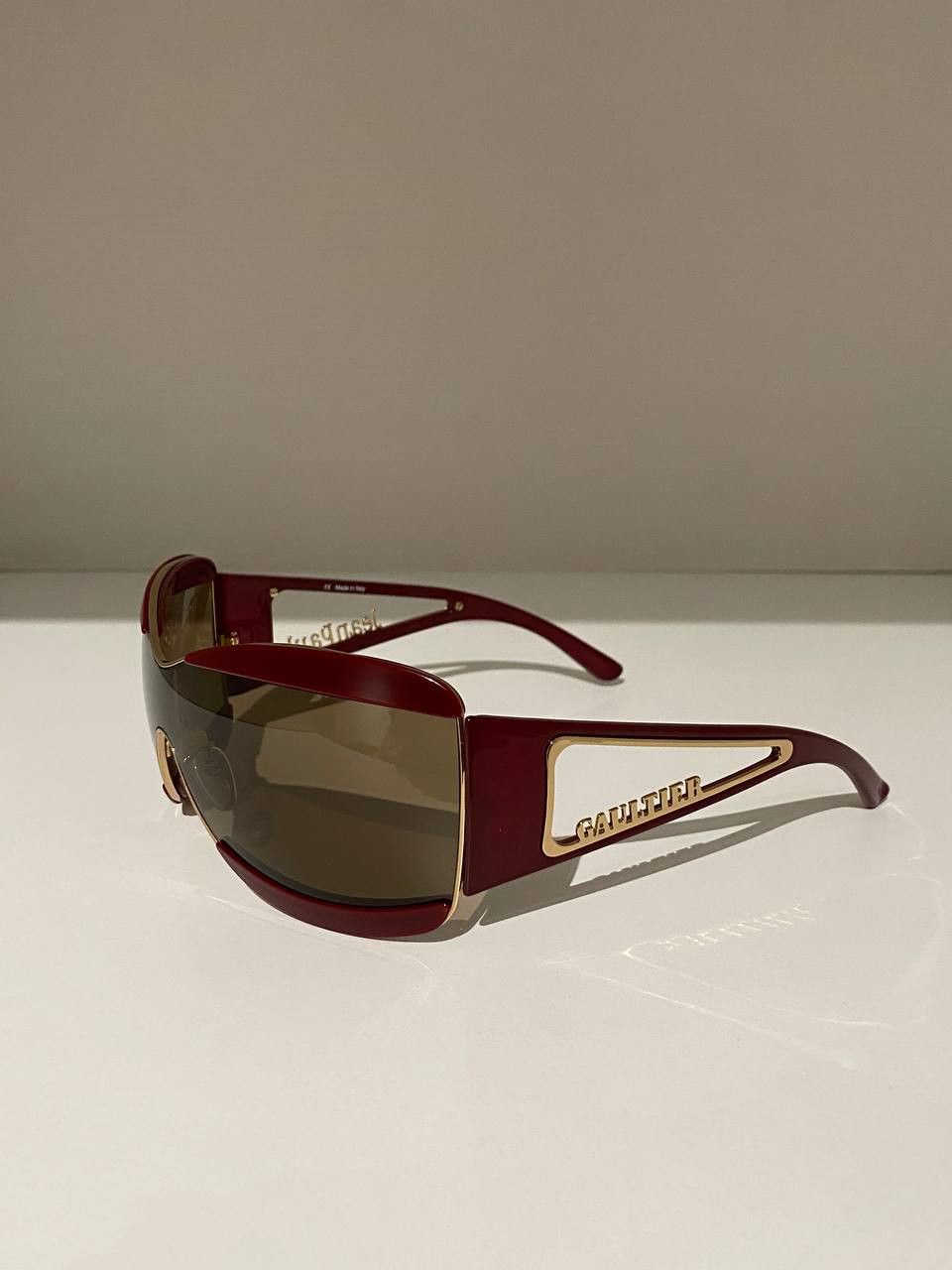 Jean Paul Gaultier Jean Paul Gaultier JPG Logo Mask Oversized Sunglasses Y2K Size ONE SIZE - 6 Thumbnail