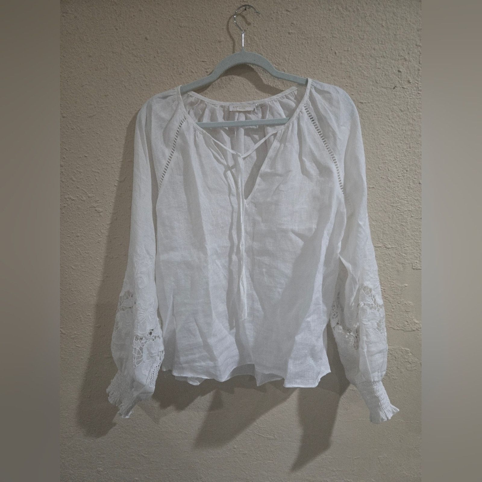 Ramy Brook Ramy Brook Floral Lace Linen Top, White, Size Medium Size M / US 6-8 / IT 42-44 - 2 Thumbnail