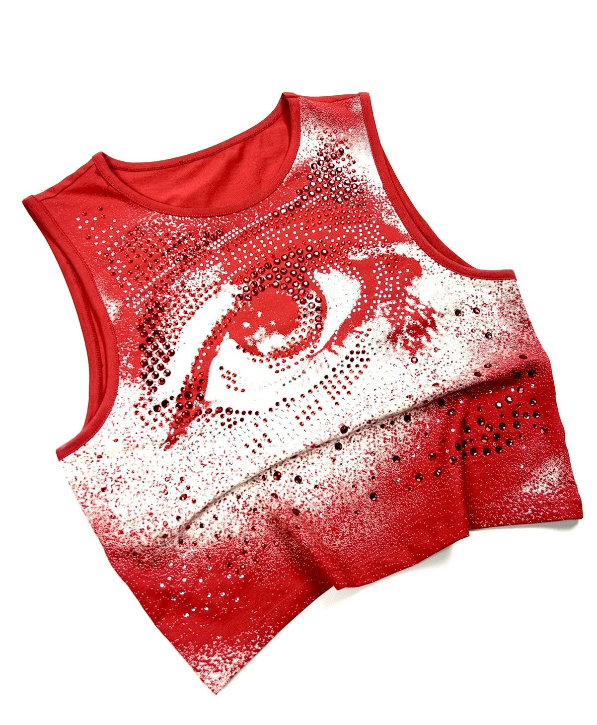 Jaded London JADED LONDON Y2K RETINA RED DIAMANTE EYE TANK TOP T-SHIRT Size S / US 4 / IT 40 - 2 Thumbnail