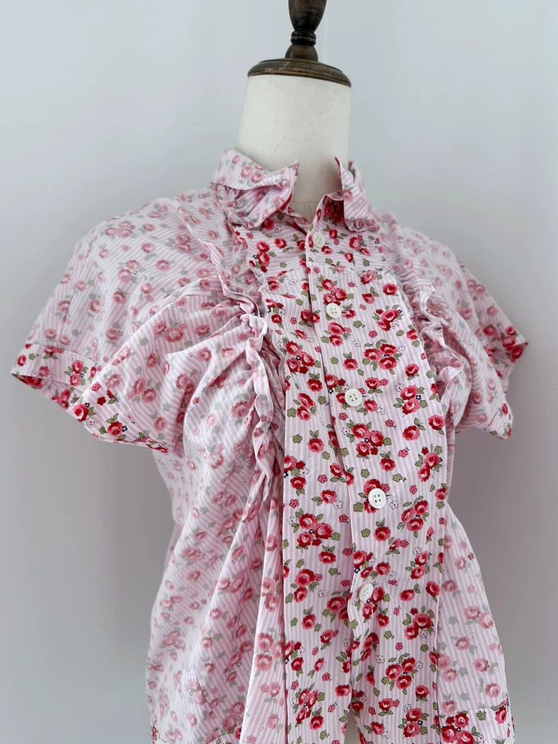 Comme des Garcons Comme Des Garcons Thread Twist Floret Short Sleeve Shirt Size S / US 4 / IT 40 - 4 Thumbnail