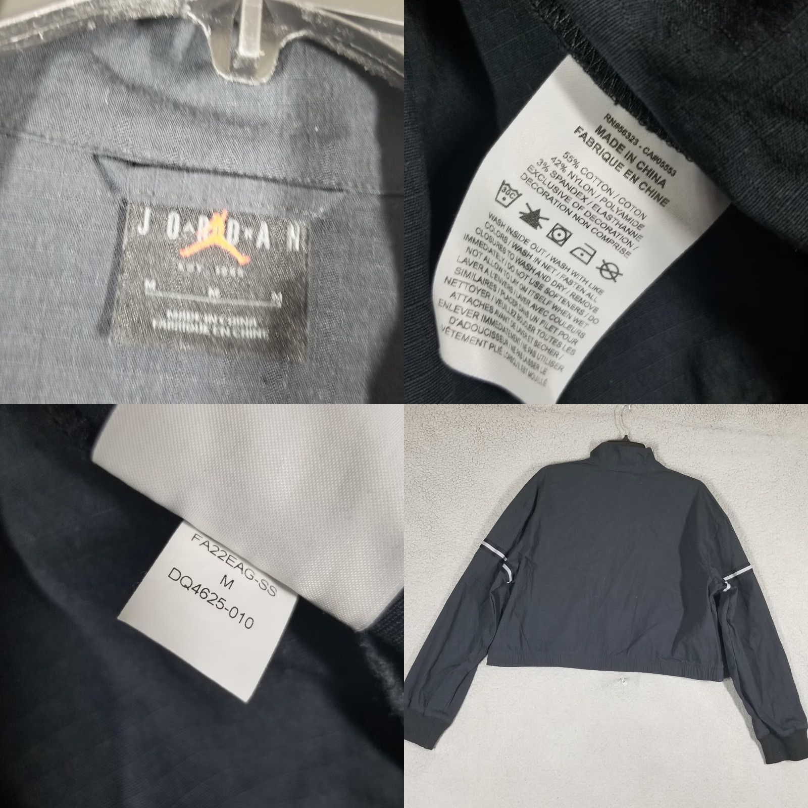 Jordan Brand Jordan Jacket Woman Medium Black Flight Cropped Track Woven Full Zip DQ4625-010 Size US M / EU 48-50 / 2 - 8 Thumbnail