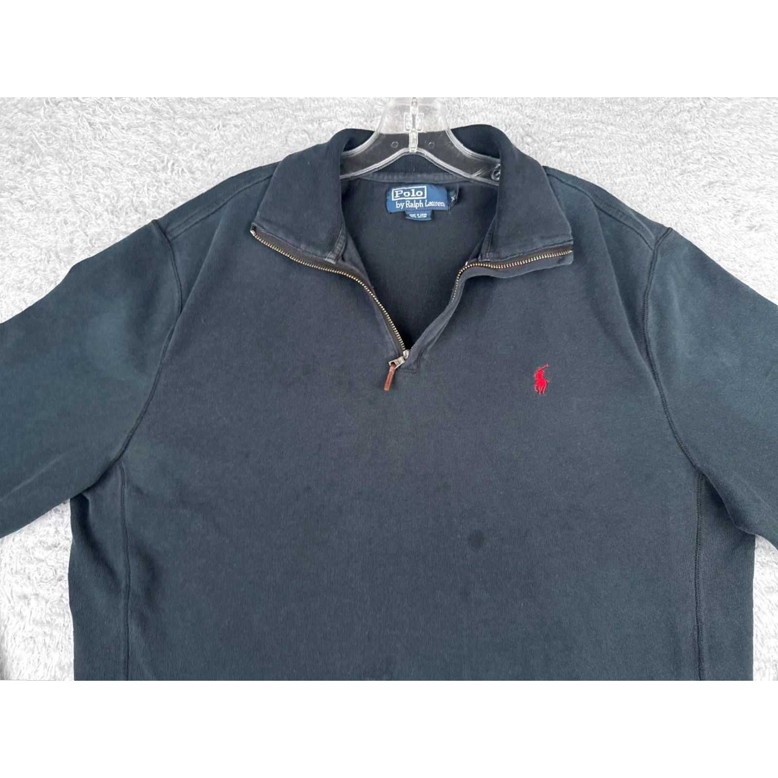 Ralph Lauren VINTAGE Polo Ralph Lauren Sweatshirt Pullover 1/4 Zip Mock Neck Blue XL Men Casual Golf Sports American Size US XL / EU 56 / 4 - 4 Thumbnail