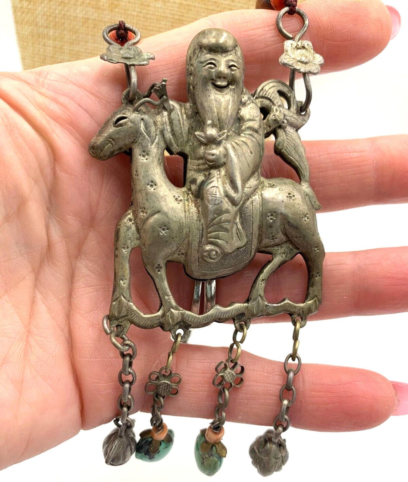 Other Chinese Sterling Silver Qing Dynasty Man Riding Necklace Size ONE SIZE - 4 Thumbnail