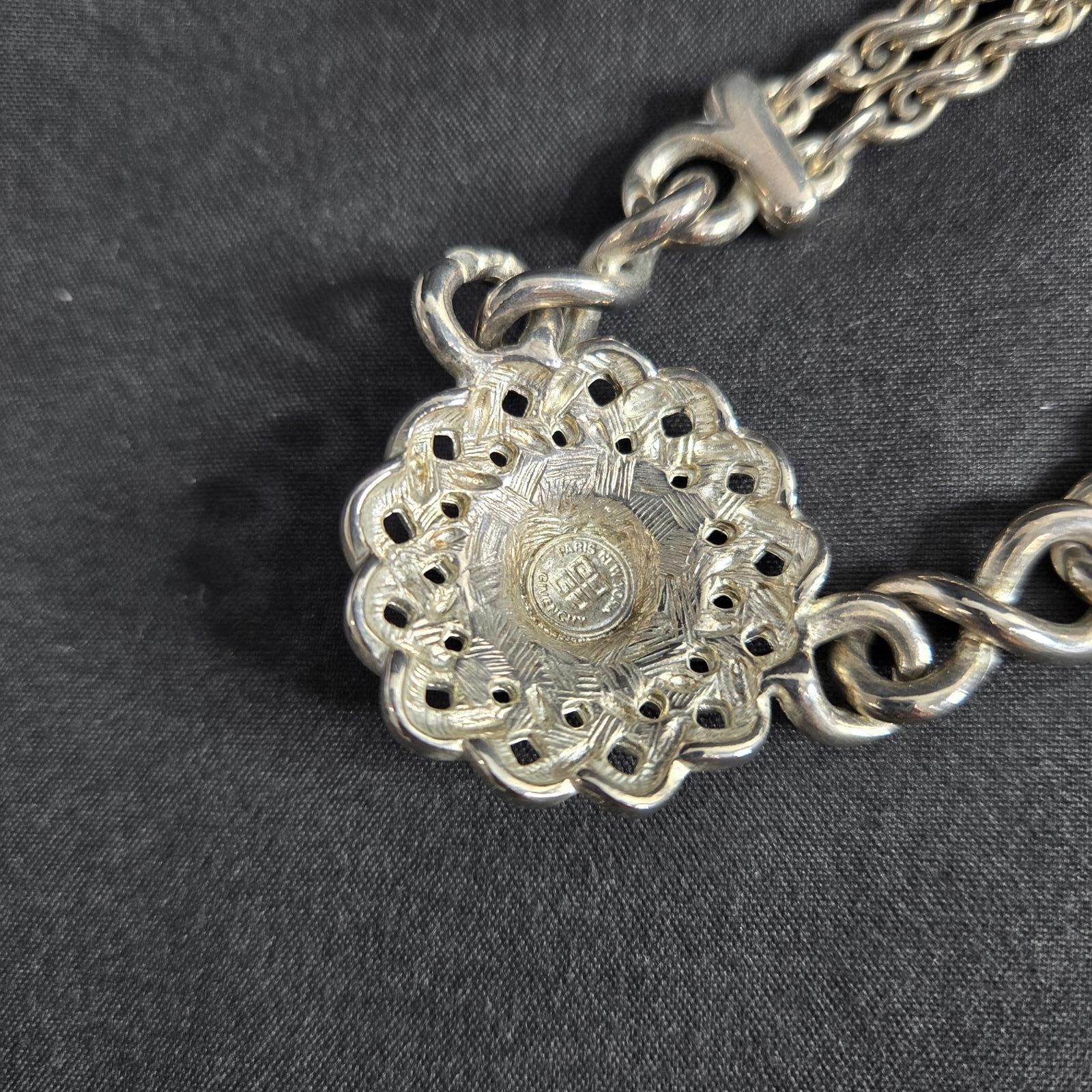 Givenchy Givenchy Necklace Silver Tone Multi Chain Medallion Vintage Size ONE SIZE - 6 Thumbnail