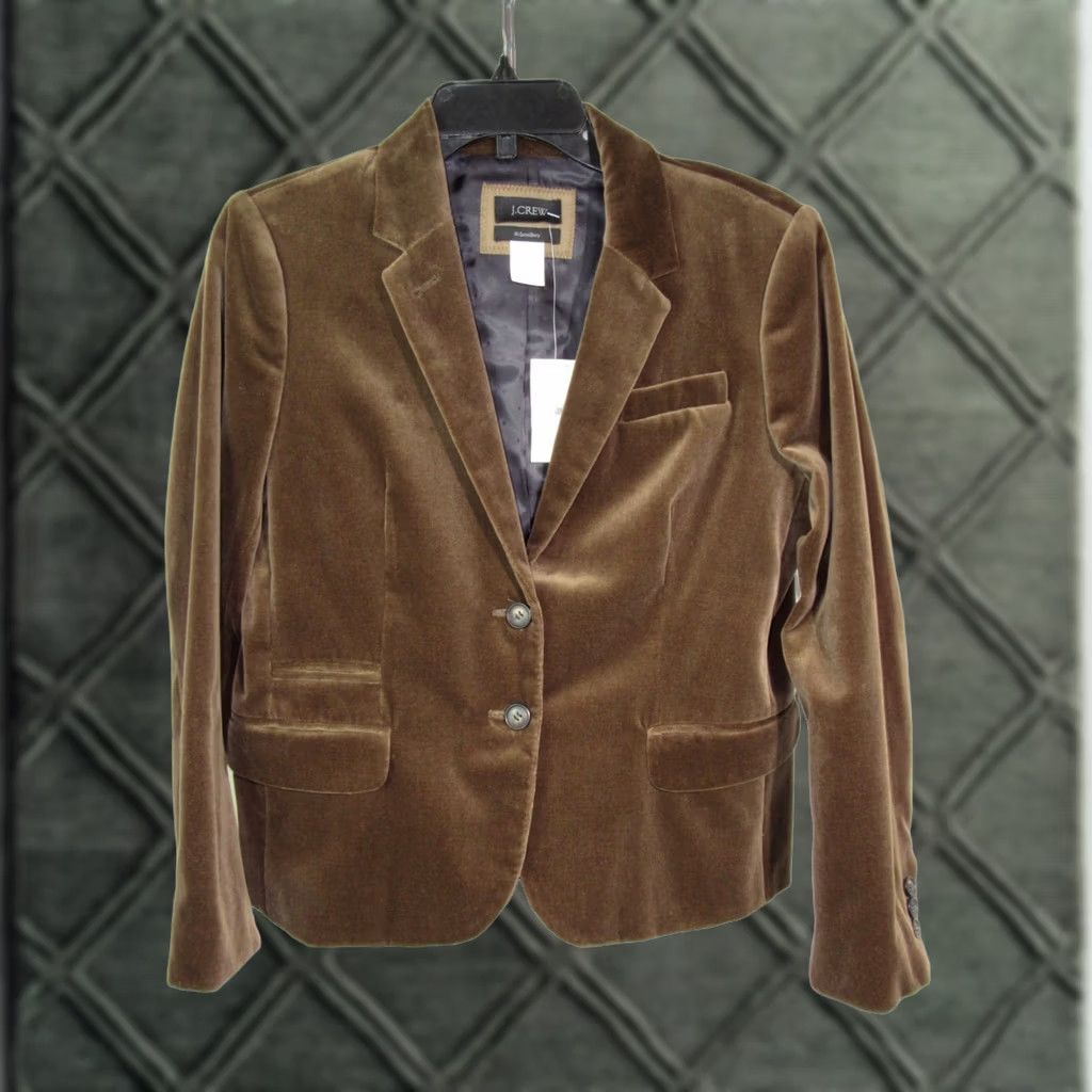 J.Crew J.CREW Blazer Women's Brown Corduroy School Boy 12P Notch Lapel Single-Breasted Two-Button Front Jacket | Classic Preppy Career Style Size XL / US 12-14 / IT 48-50 - 1 Thumbnail