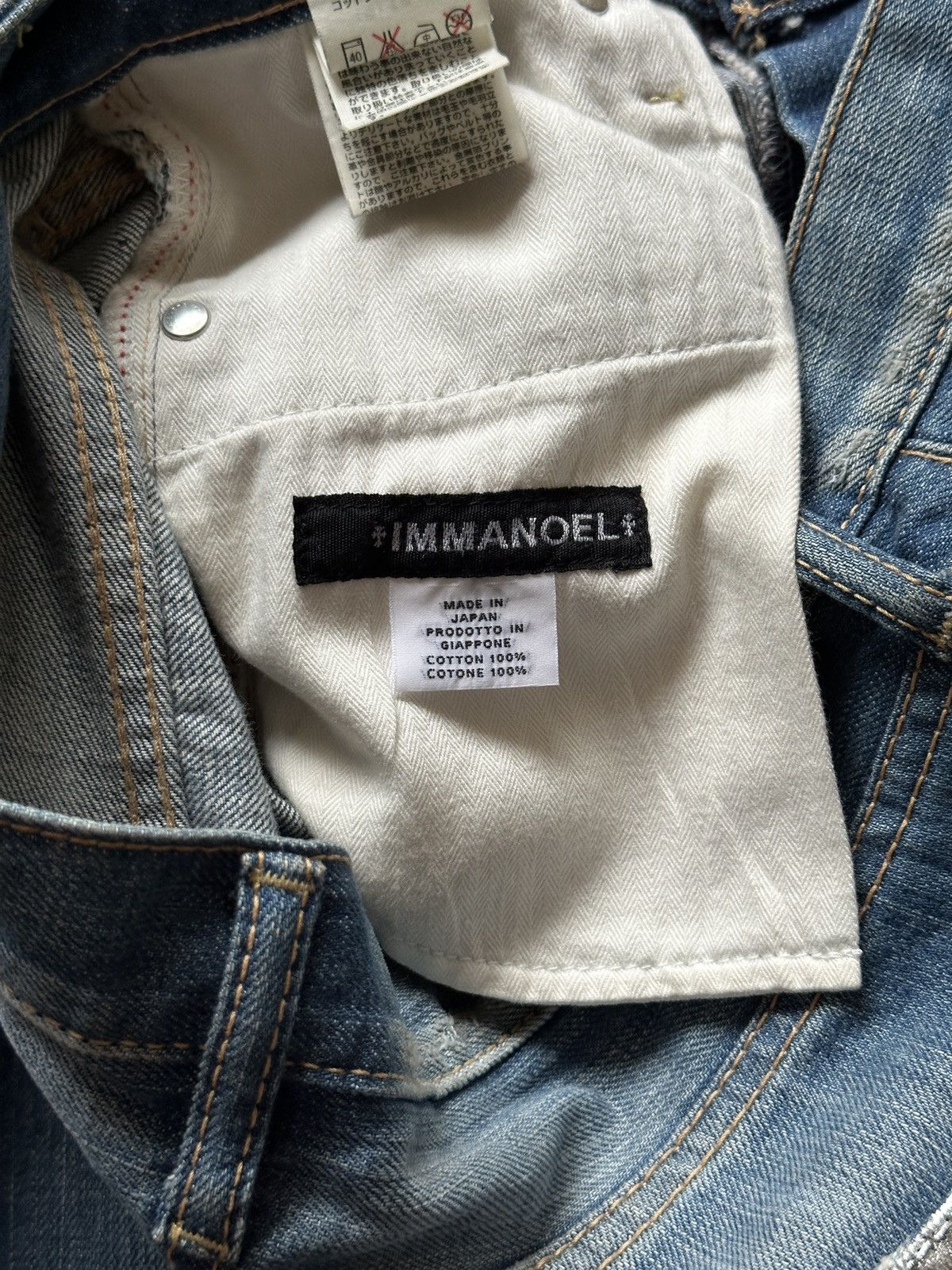 Japanese Brand 2000s Immanoel Cross Pocket Jeans Size US 30 / EU 46 - 11 Thumbnail