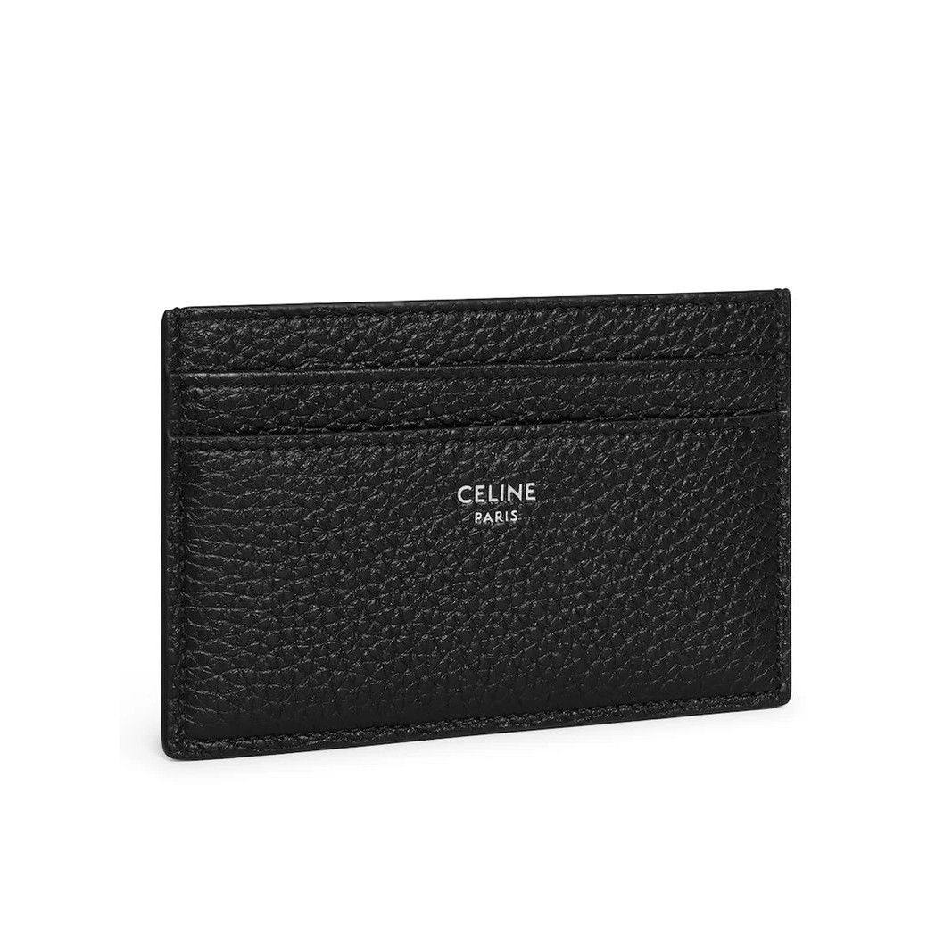 Celine CELINE $360 Black Grained Leather Card Holder New & Authenti Size ONE SIZE - 2 Thumbnail