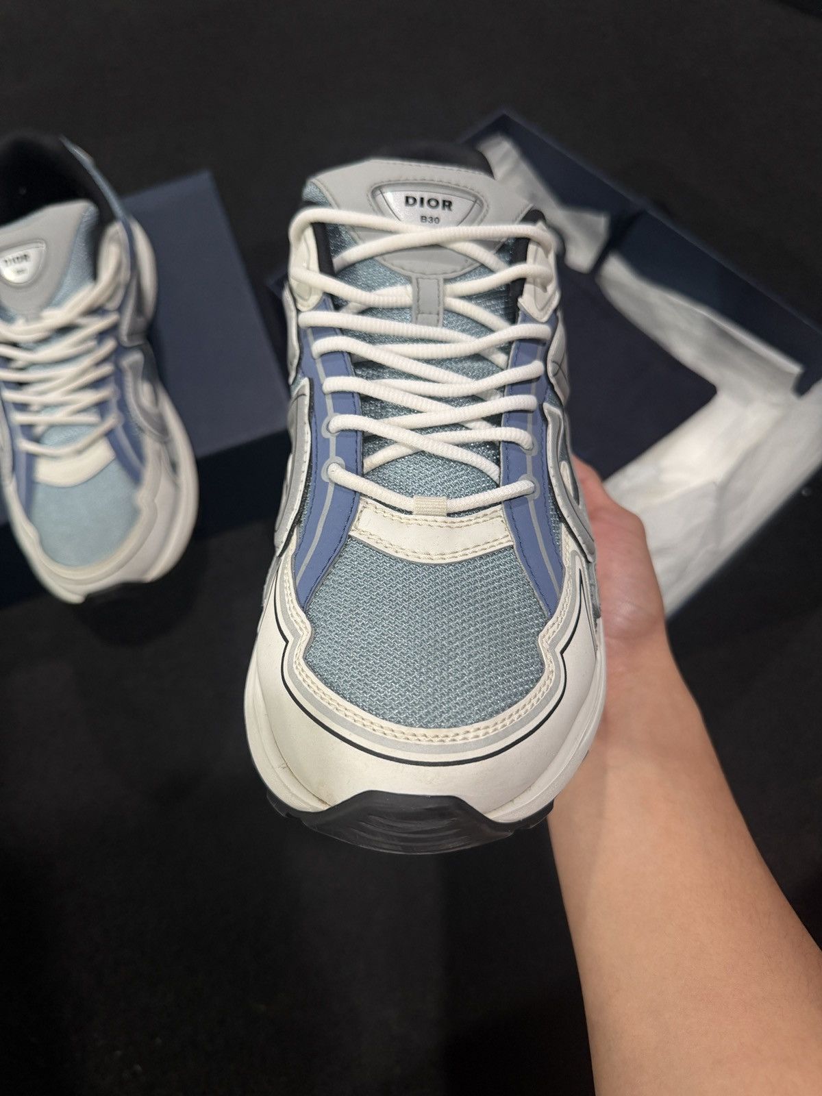 Dior Dior B30 grey/blue sneakers size 13-14M Size US 14 / EU 47 - 3 Thumbnail