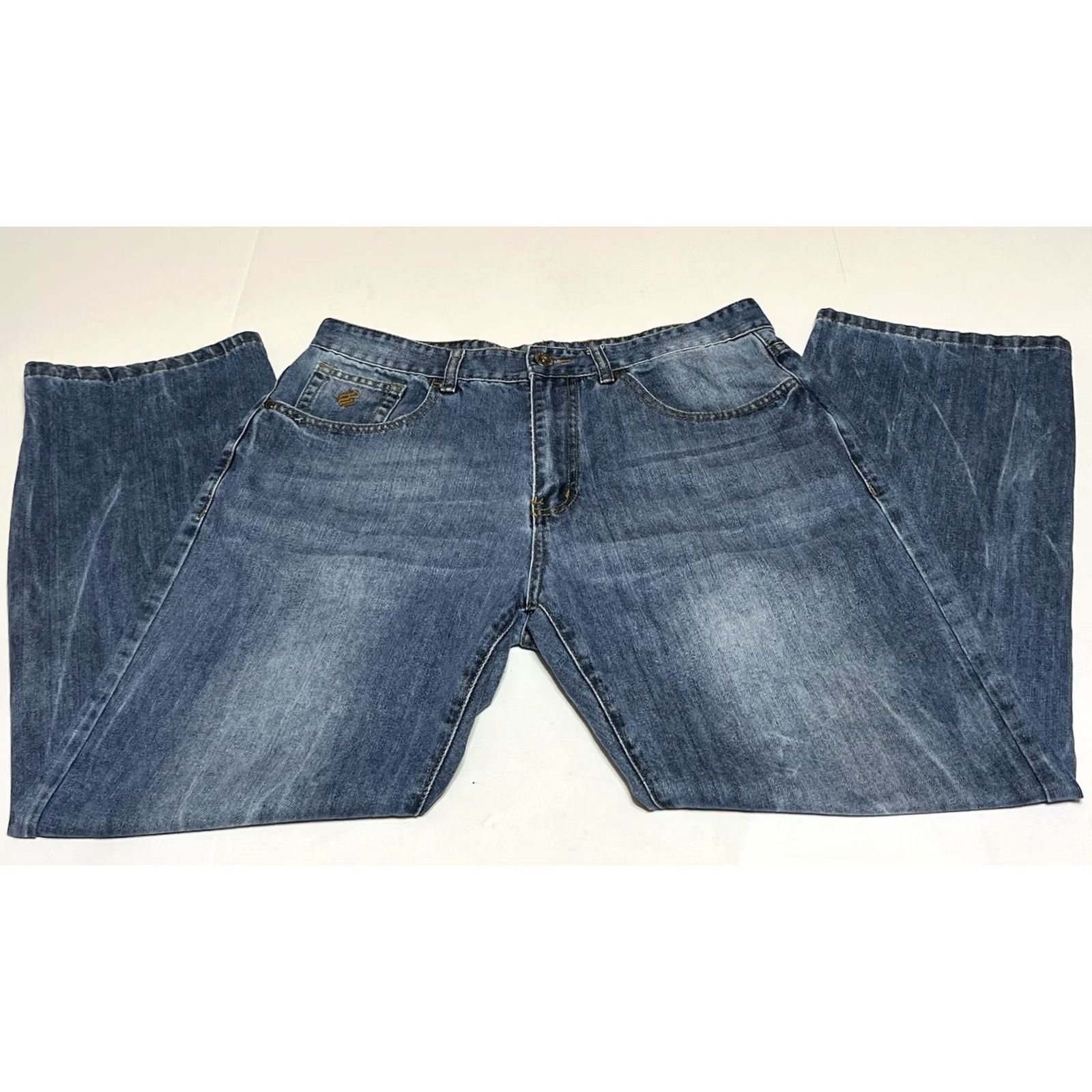 Rocawear VINTAGE Rocawear Jeans Mens Blue Denim Baggy Wide Leg Y2K 90s Hip Hop 35x30 Regular Inseam 30 Size US 35 - 2 Thumbnail