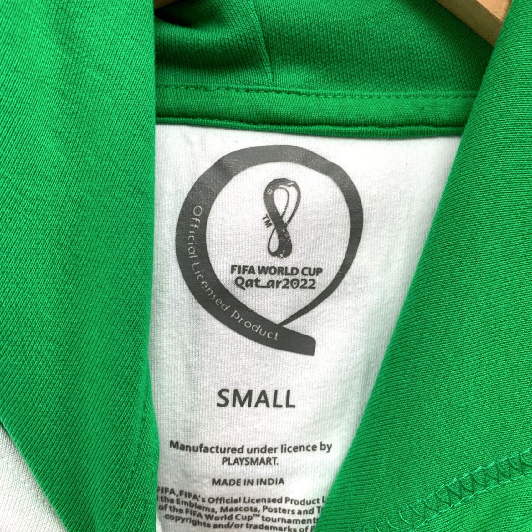 Vintage FIFA World Cup 2022 Saudi Arabia Hooded Sweatshirt Small Green White Mens Size US S / EU 44-46 / 1 - 6 Thumbnail