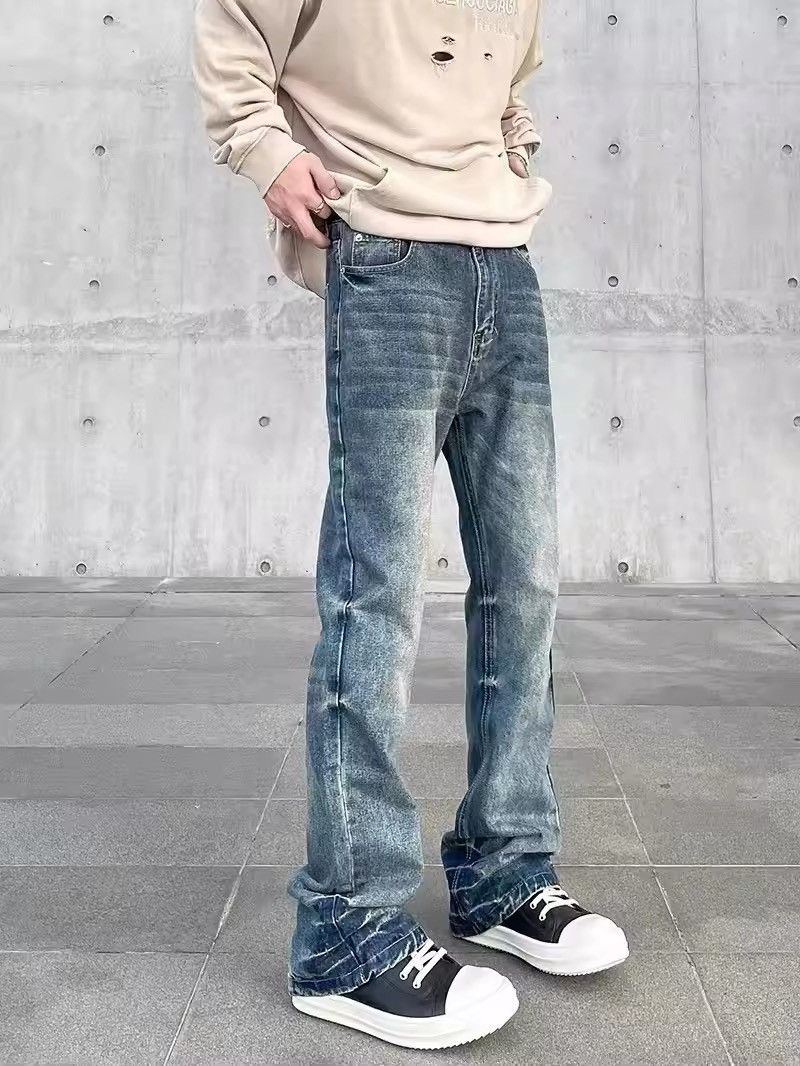 Washed Blue Slim Straight Leg Jeans