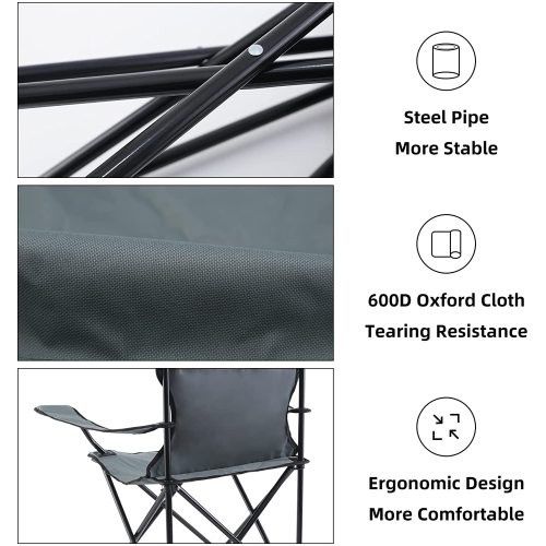 Designer × Homemade YSSOA Portable Folding Grey Camping Chair, Large Size US L / EU 52-54 / 3 - 6 Thumbnail