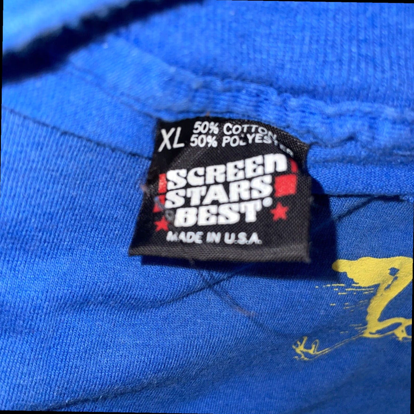 Vintage VINTAGE Screen Stars Graphic T-Shirt Adult Extra Large Blue Stars Cotton Size US XL / EU 56 / 4 - 5 Thumbnail