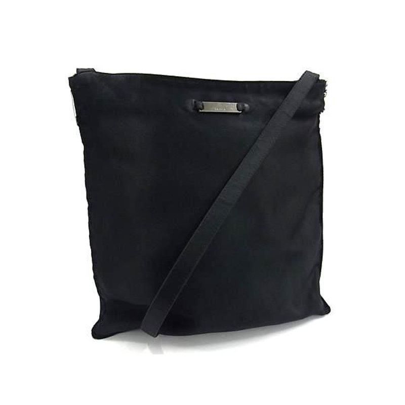 Prada Satin Crossbody Shoulder Bag in Black, Women's