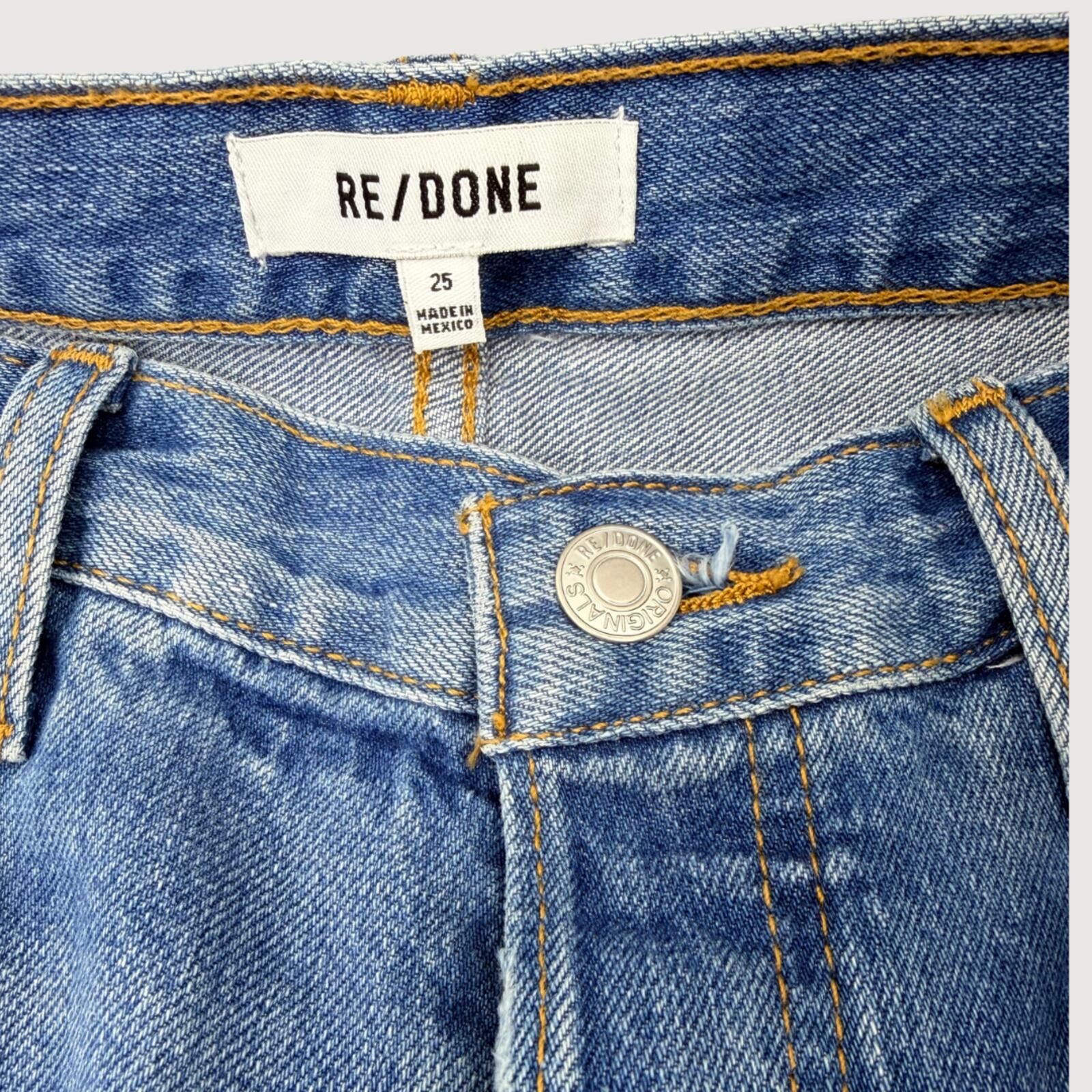 RE/DONE RE/DONE Mid Rise Wide Leg Cropped Jeans Blue 25 Size 25" / US 0 / IT 36 - 5 Thumbnail