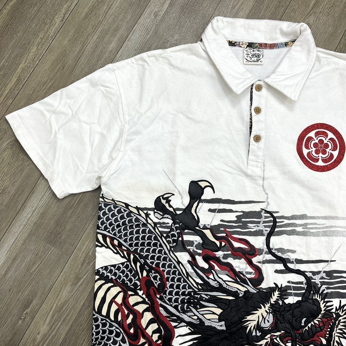 Japanese Brand Cute All Sukajan Dragon Sakura Polo Shirt Size US L / EU 52-54 / 3 - 19 Thumbnail