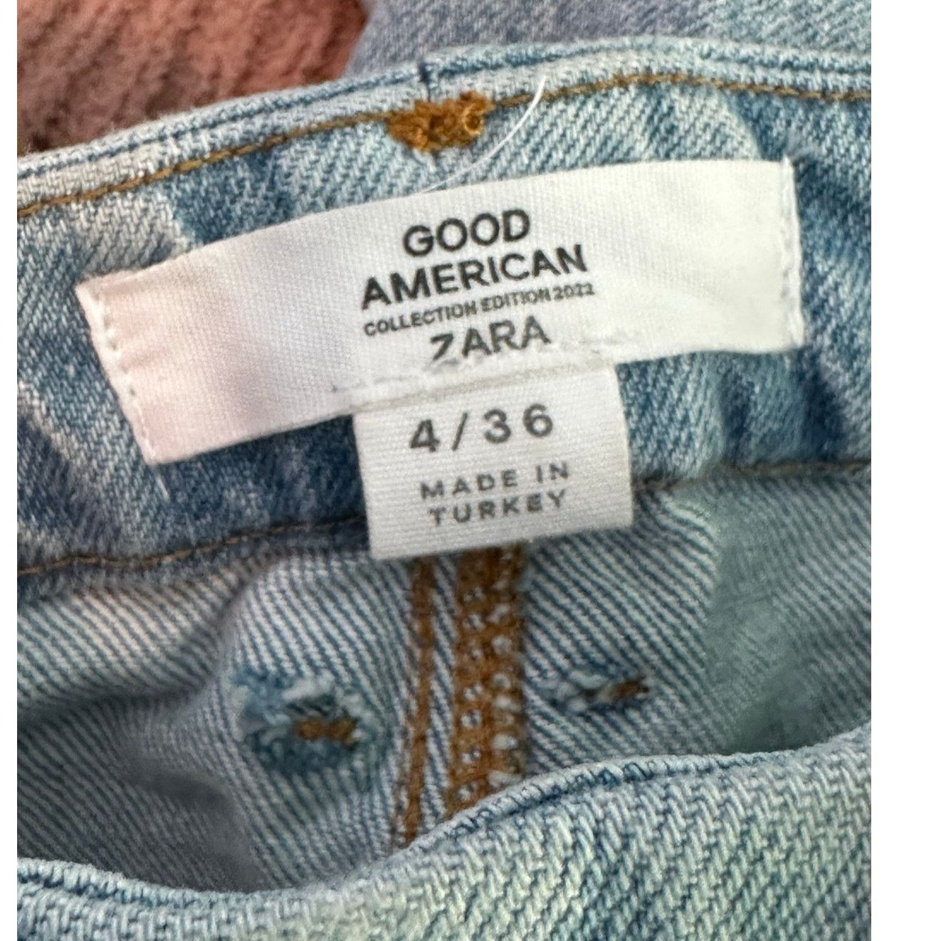 Good American Good American x Zara blue distressed jeans size 4 Size 27" / US 4 / IT 40 - 3 Thumbnail