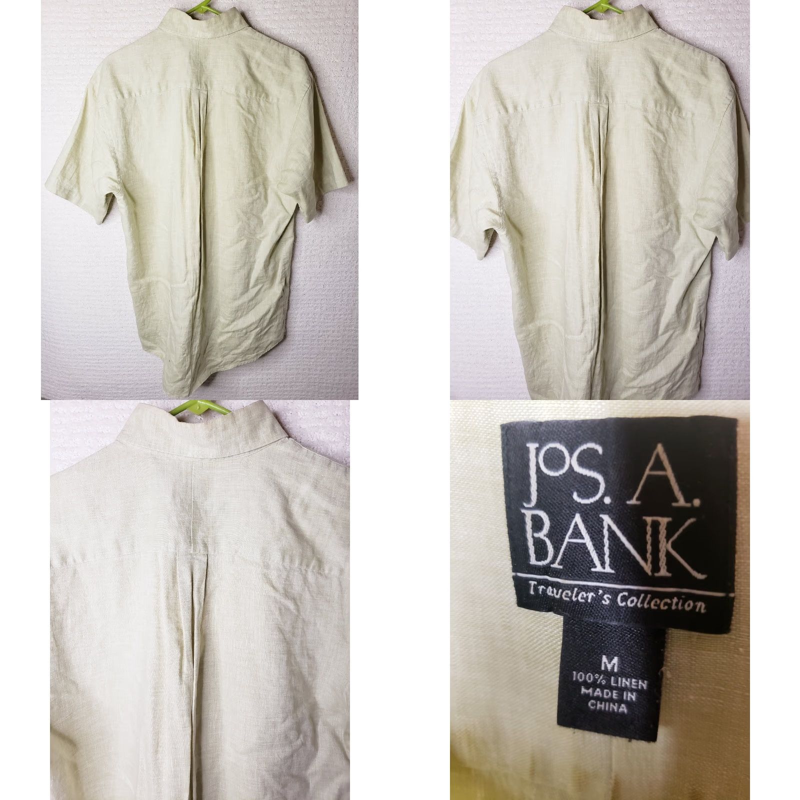 Jos. A. Bank JOS A BANK Linen Button-Down Short Sleeve Shirt M Mens Mint Green XS? Size US M / EU 48-50 / 2 - 8 Thumbnail