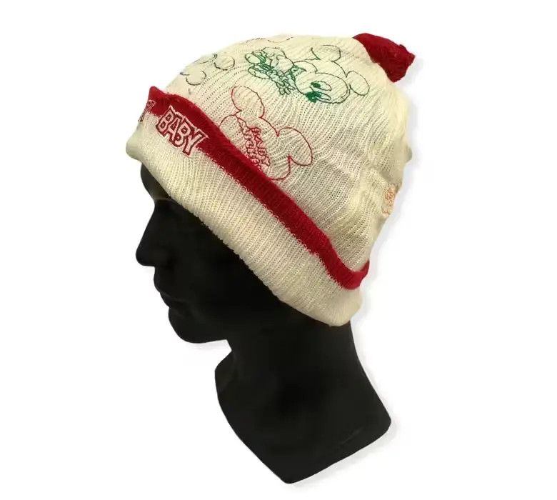 Disney × Mickey Mouse Vintage Disney Baby Mickey Mouse Cartoon Beanie Hat Size ONE SIZE - 2 Thumbnail