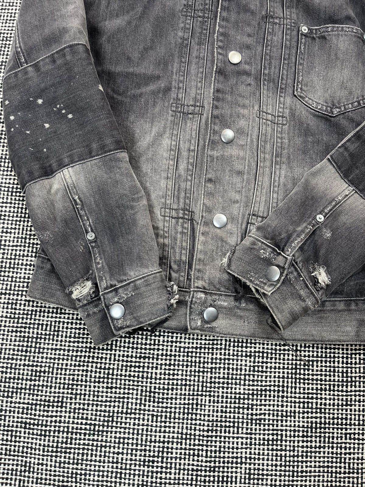 Other ➕ Allsaints distressed black faded washed denim jacket Size US XS / EU 42 / 0 - 5 Thumbnail