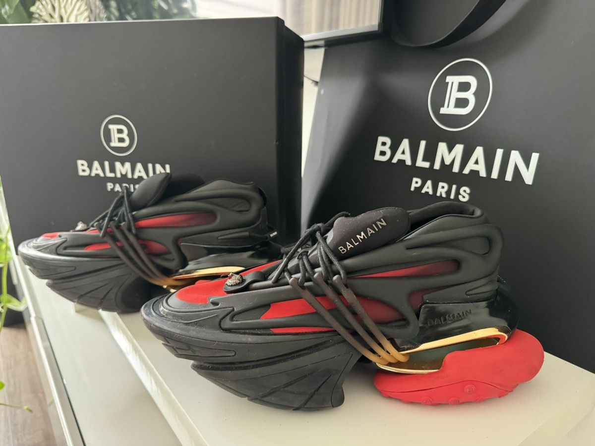 Balmain Unicorn low-top trainers in neoprene and calfskin Size US 9 / EU 42 - 8 Thumbnail