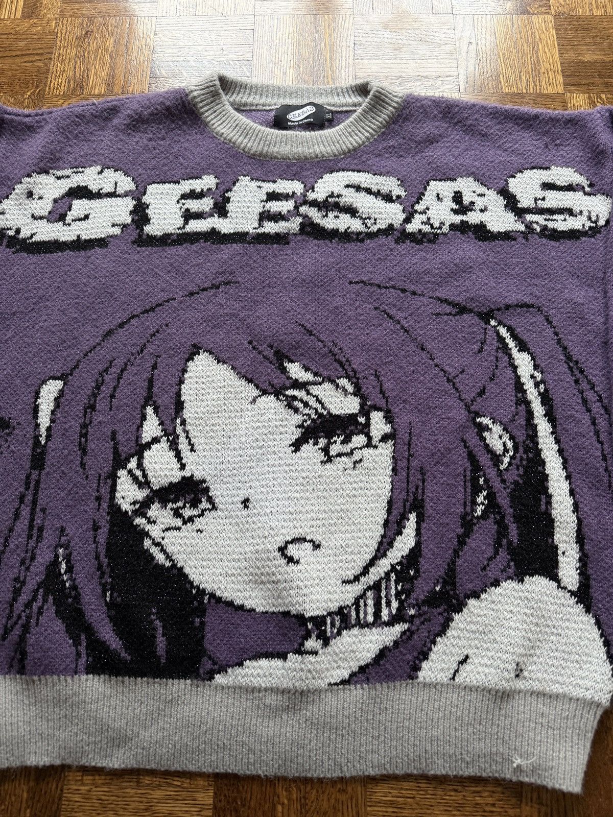 Anime Harajuku Geesa Anime Girl Oversized Pullover Sweater Size US XL / EU 56 / 4 - 2 Thumbnail
