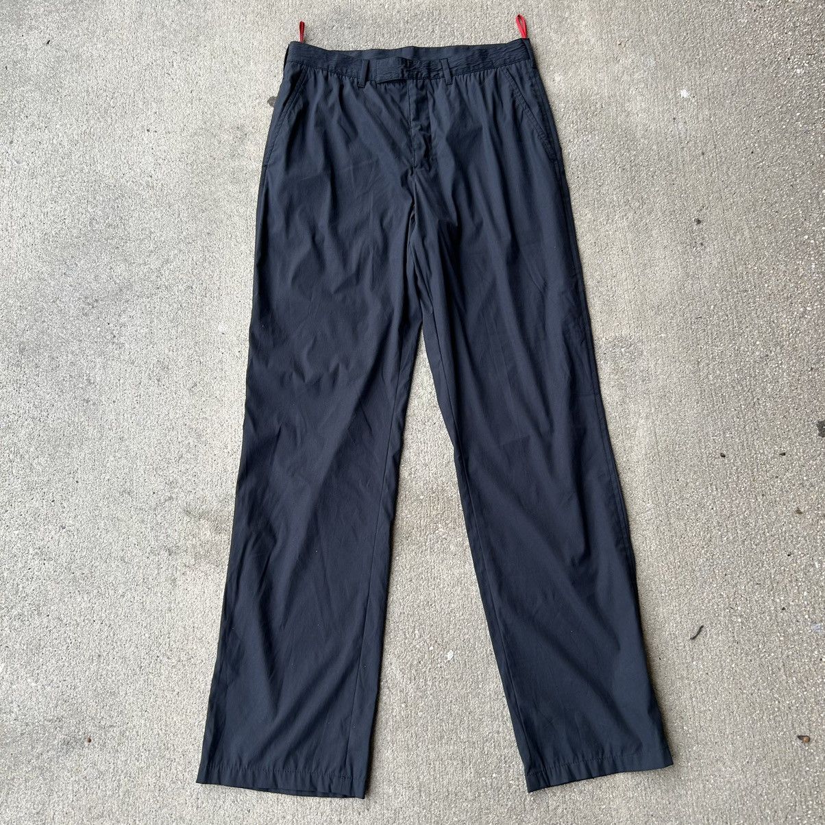 image of Y2K Prada Red Line Lightweight Athletic Style Dress Pants in Grey, Men's (Size 32)