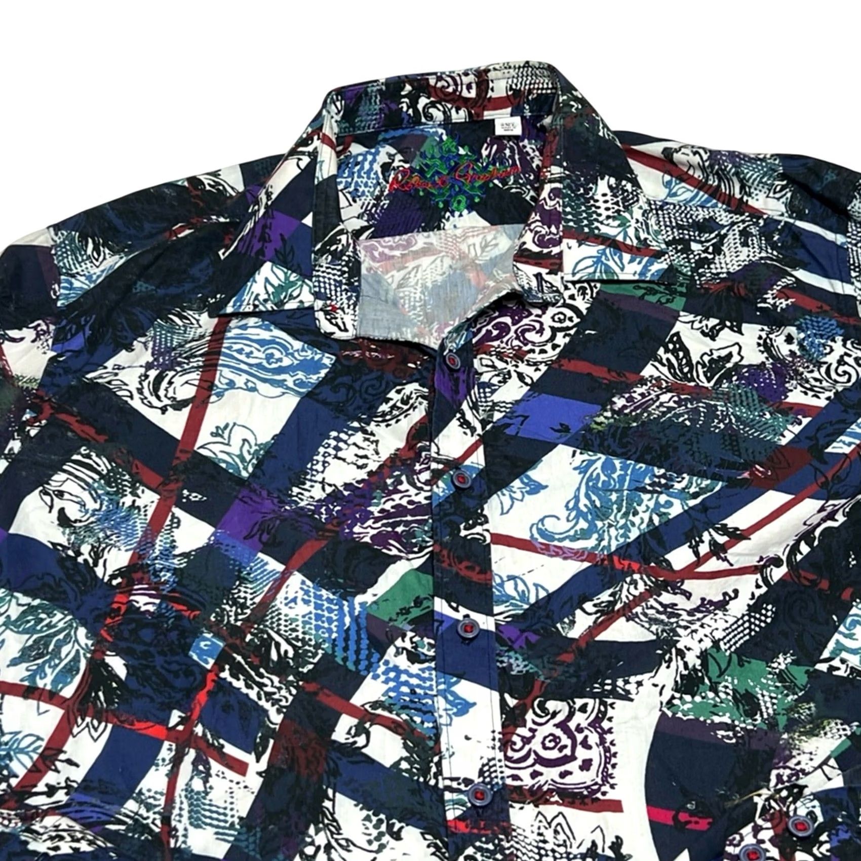 Robert Graham Robert Graham L/S Button Up Shirt Mens 2XL Blue Black Floral Print Regular Sleeve Long Cotton? Size US XXL / EU 58 / 5 - 3 Thumbnail
