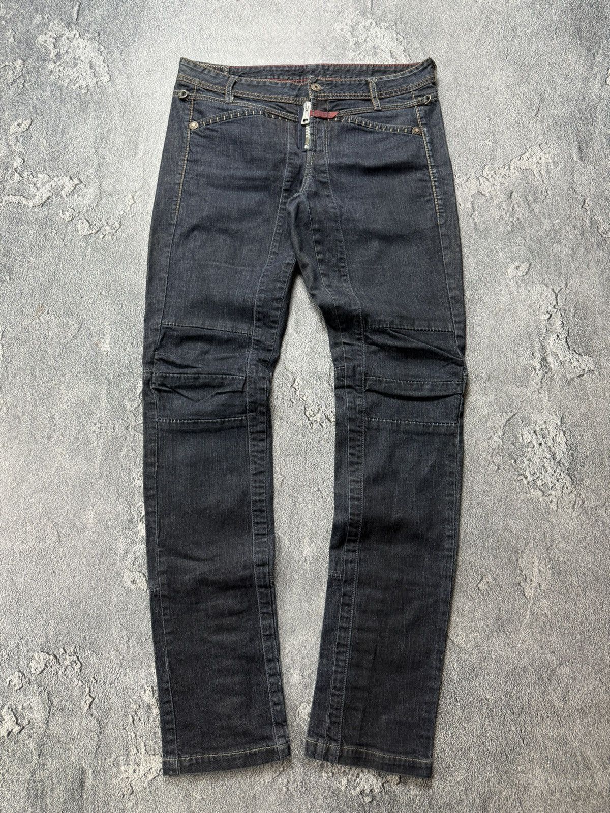 Marithe + Francois Girbaud M+Fg Avant Gard Button Hem Biker Jeans Style Balmain Slimane Size 30" / US 8 / IT 44 - 6 Thumbnail