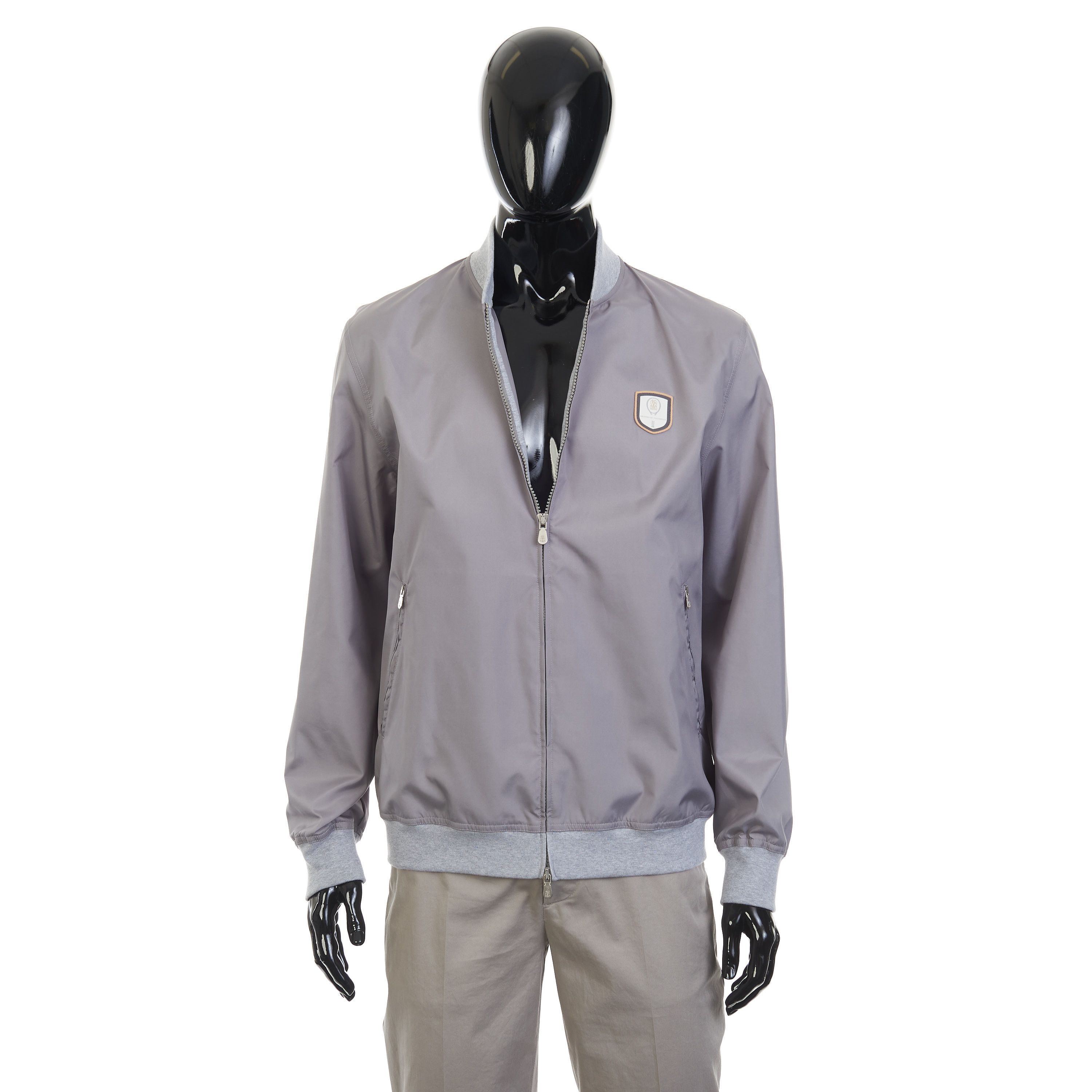 Brunello Cucinelli Gray Nylon Outerwear Jacket - Logo Size US L / EU 52-54 / 3 - 9 Thumbnail