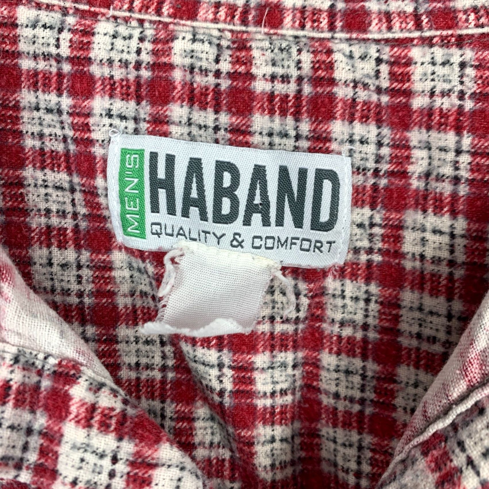 Haband VINTAGE Haband Pearl Snap Grunge Red White Long Sleeve Flannel Shirt L Mens Size US L / EU 52-54 / 3 - 4 Thumbnail