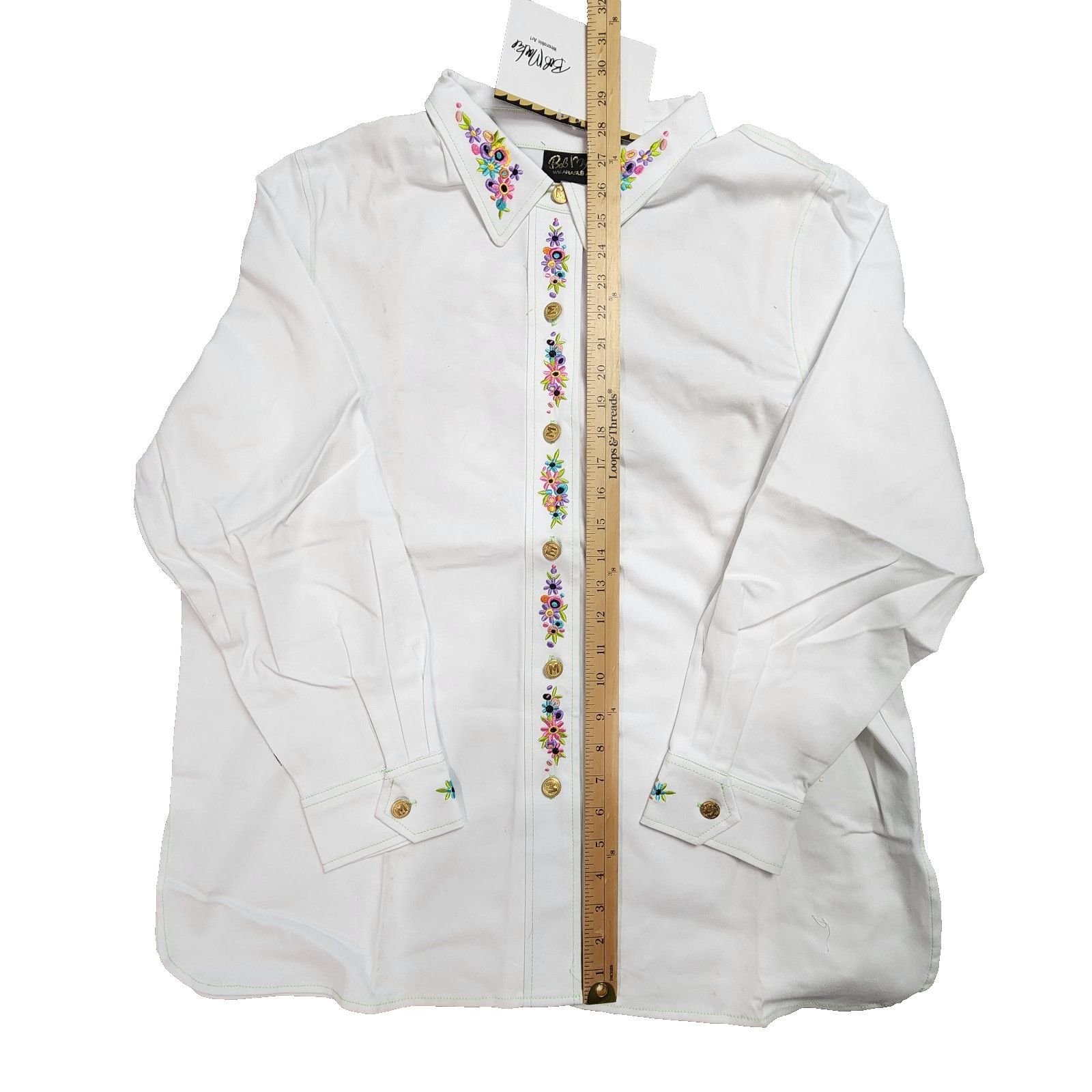 Bob Mackie Bob Mackie Embroidered Top/Coat Women XL White Maypole Size XL / US 12-14 / IT 48-50 - 5 Thumbnail