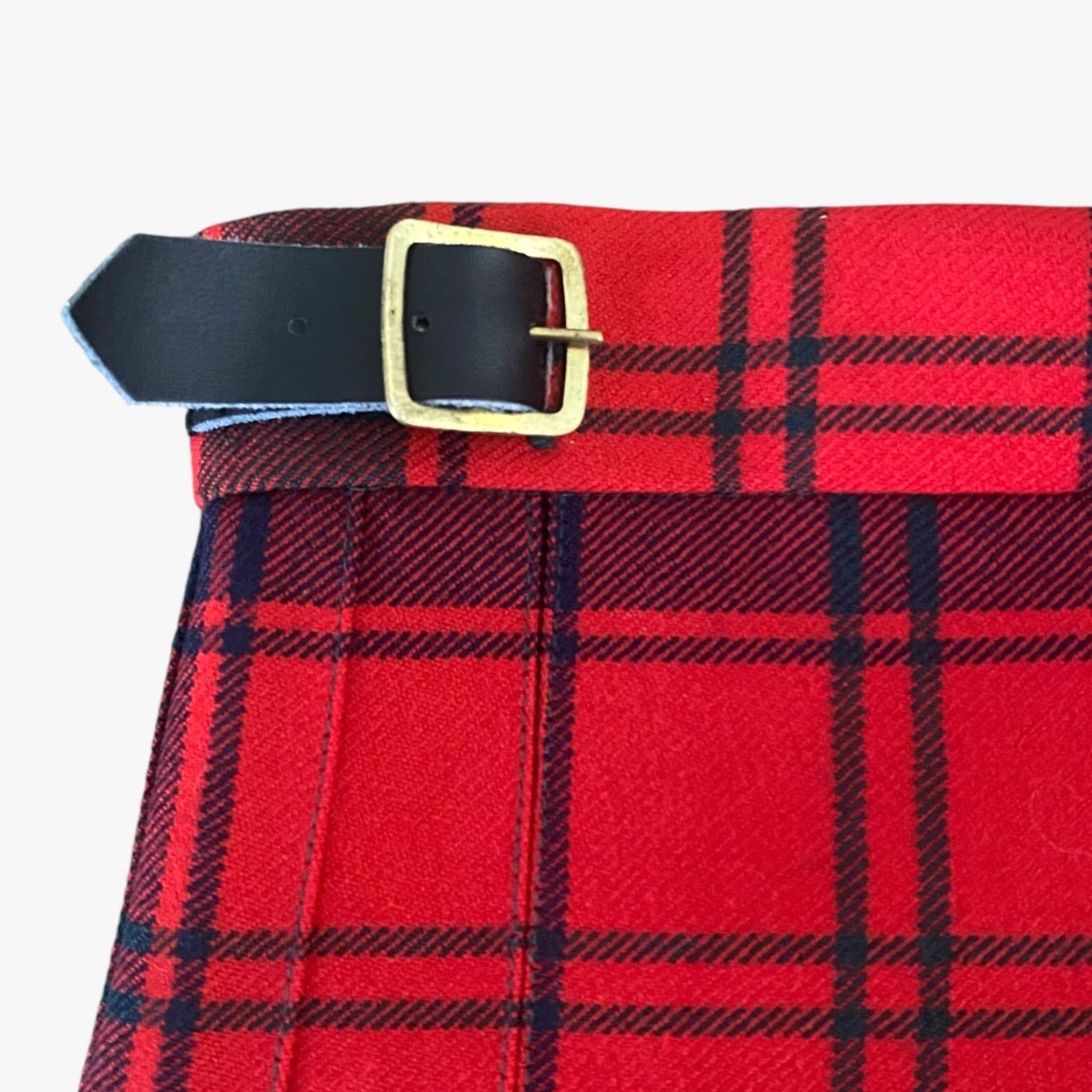 Vintage VINTAGE James Pringle Weavers Skirt Red Wool Pleated Plaid Mini Womens 12 City Preppy Retro Buckle Closure Size 34" / US 12 / IT 48 - 5 Thumbnail