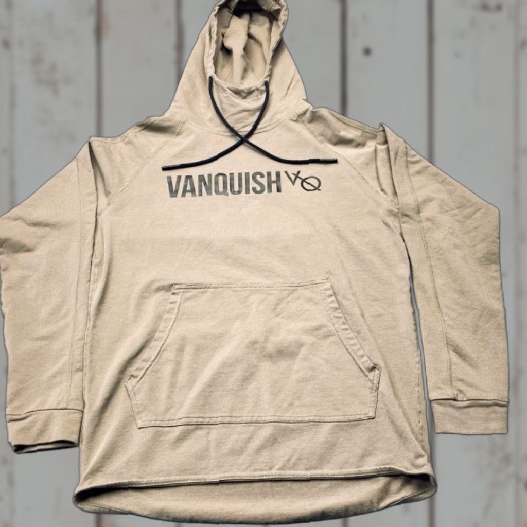 Logo 7 Vanquish Pullover Hoodie Men’s XL Tan Chest Logo Drawstring Pockets 8401 Size US XL / EU 56 / 4 - 1 Thumbnail
