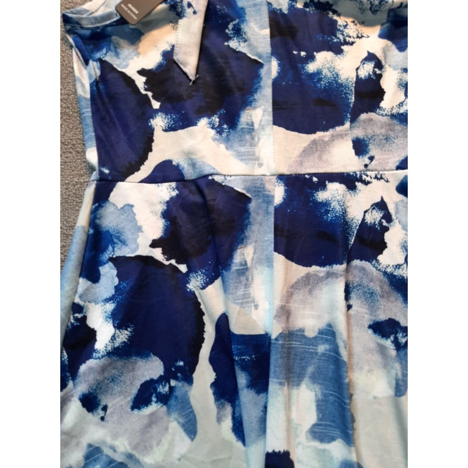 Vintage Ouges Dress Womens S Blue White Knee Length Sleeveless NEW Size S / US 4 / IT 40 - 2 Thumbnail