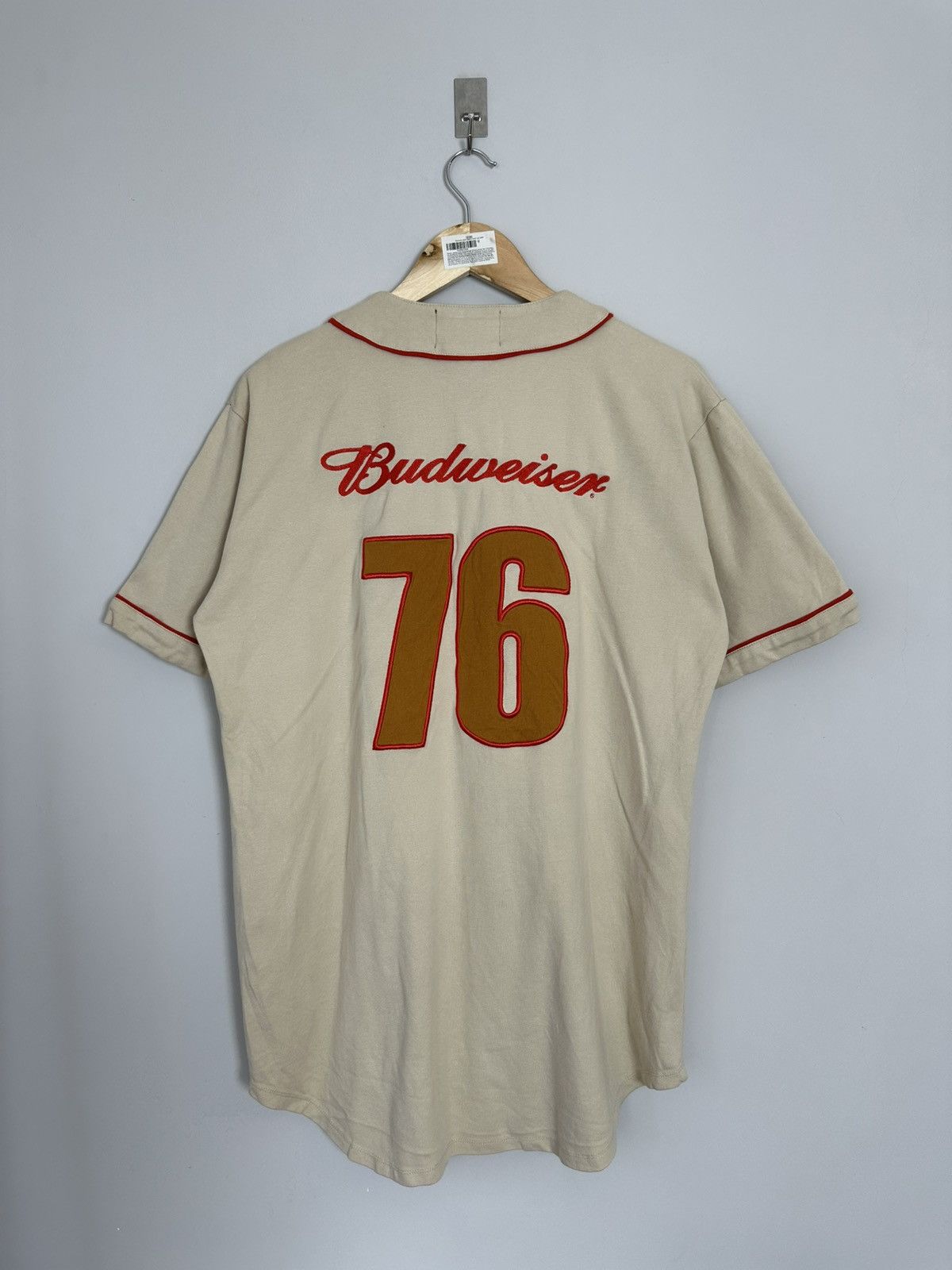 Budweiser 90s Baseball Jersey 76 Beige Vintage M