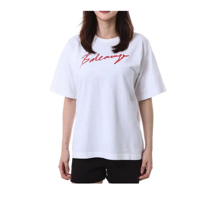 Balenciaga Balenciaga SS23 White Logo Print Short Sleeve T-shirt 0079 Size XXL / US 16-18 / IT 52-54 - 1 Thumbnail