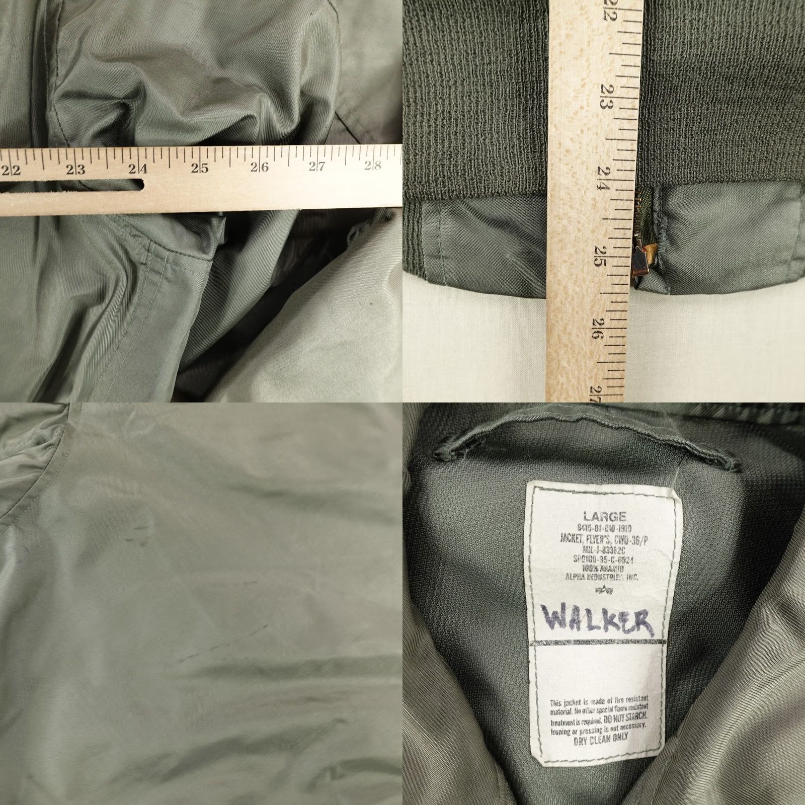 Alpha Industries VINTAGE Alpha Industries Jacket CWU-36/P Bomber Flyers Coat Mens Large Green 90s Size US L / EU 52-54 / 3 - 8 Thumbnail