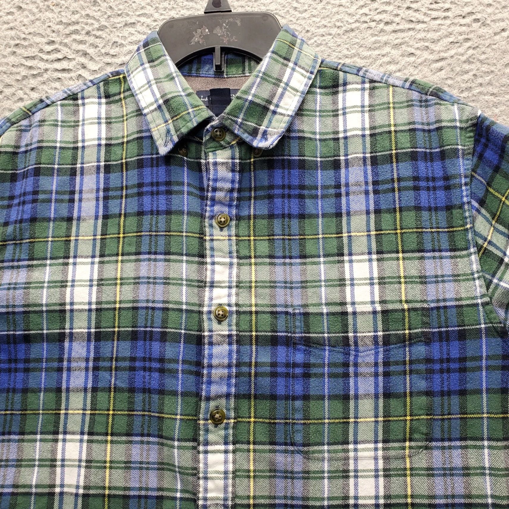 Lands' End Lands' End Mens Dress Shirt Multicolor Plaid Flannel Button Down Large Size L Size 42R - 7 Thumbnail
