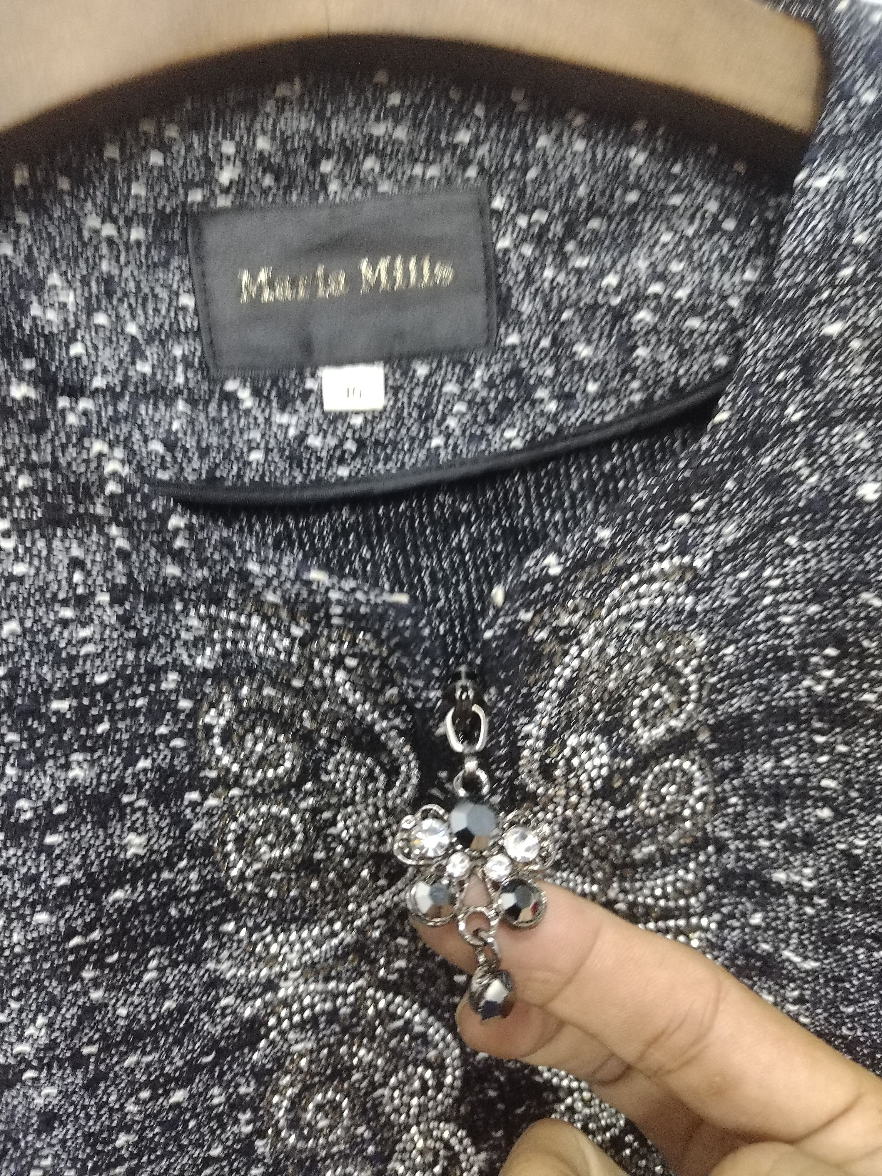 Homespun Knitwear RARE maria mills tweed collarless wool + rayon zipper Jacket Size S / US 4 / IT 40 - 4 Thumbnail