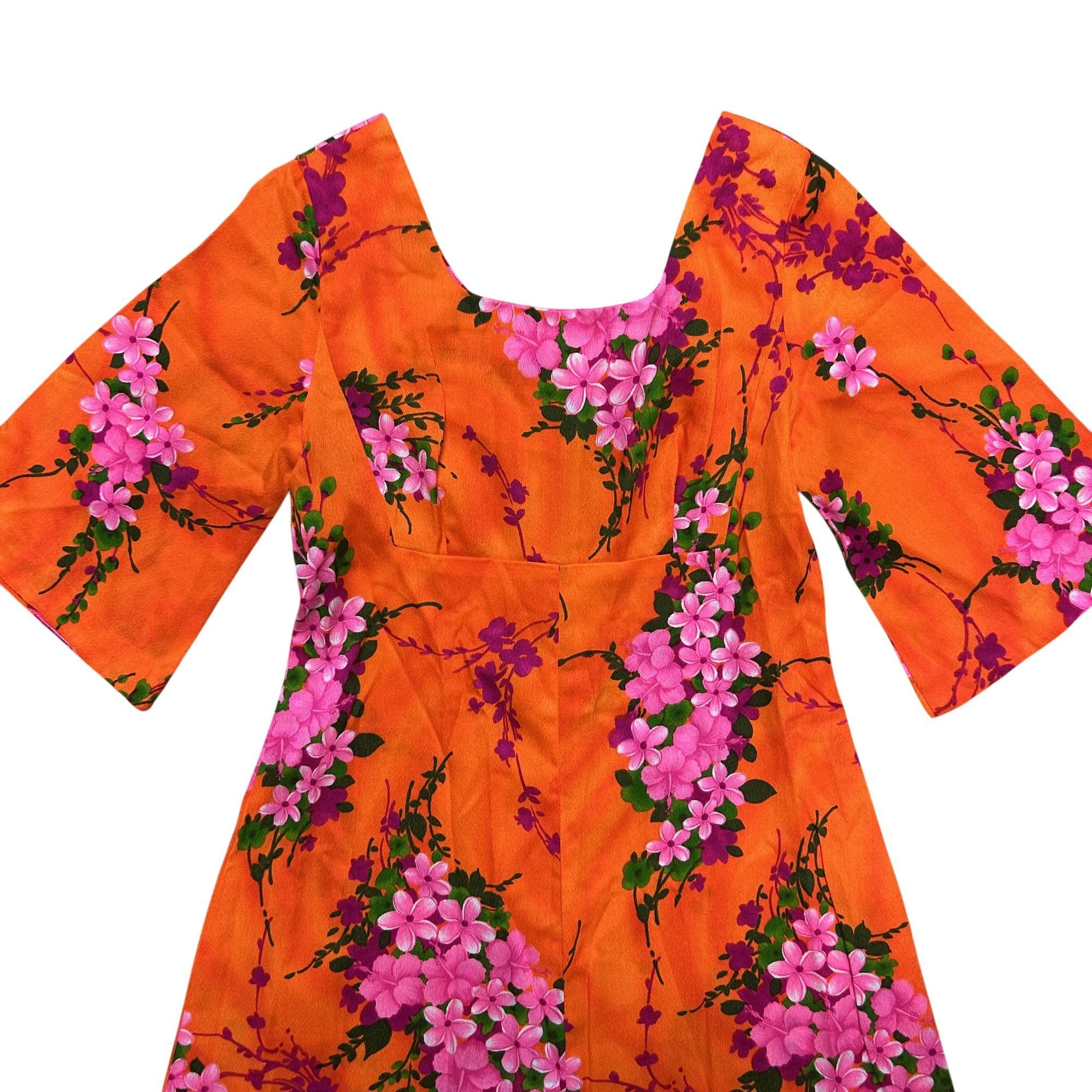 Other 60's Ui Maikai Floral Hawaiian WEDDING Dress Honeymoon Maxi Size S / US 4 / IT 40 - 2 Thumbnail