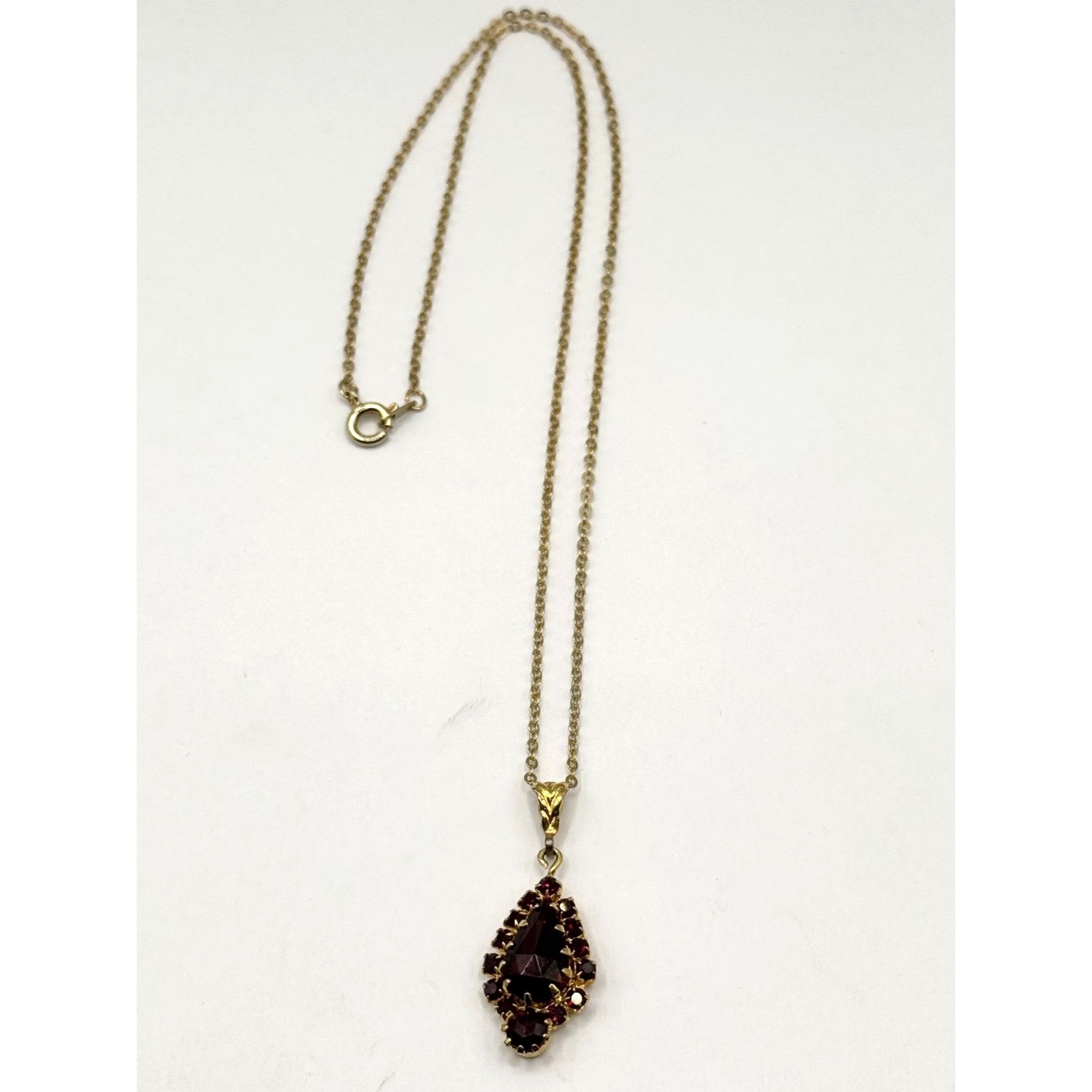 Vintage Vintage Austria Glass Garnet Pendant Charm Necklace Size ONE SIZE - 2 Thumbnail