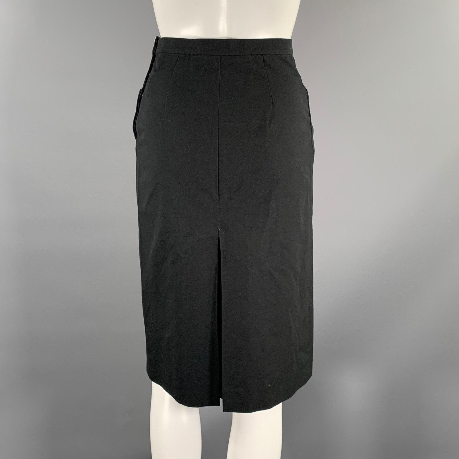Miu Miu MIU MIU Size 2 Black Polyester Knee-Length Skirt Size 26" / US 2 / IT 38 - 2 Thumbnail