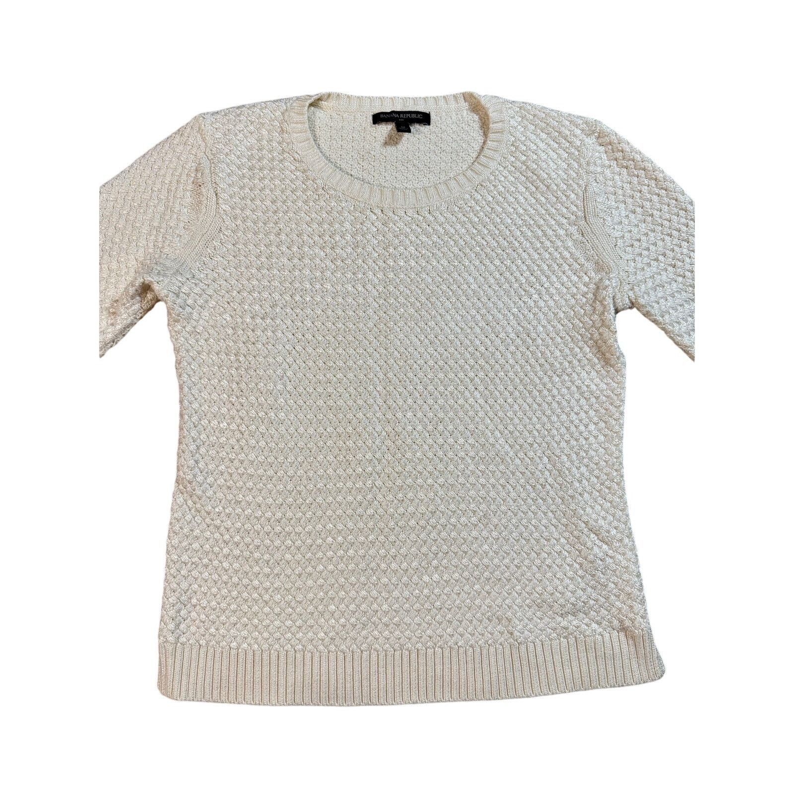 Banana Republic Banana Republic Cream Colored Women's Sweater Size M / US 6-8 / IT 42-44 - 7 Thumbnail