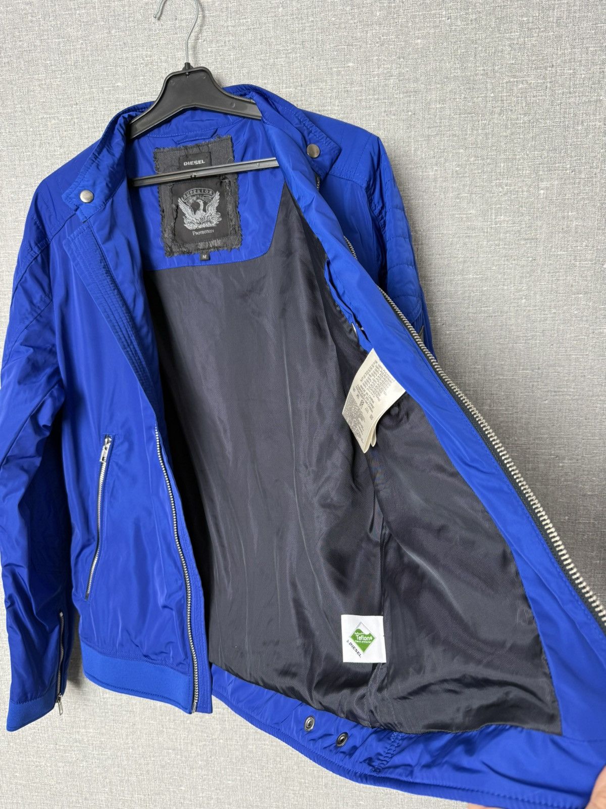 Diesel Diesel Blue Nylon Bomber Jacket Men’s Size M with Logo Patch Size US M / EU 48-50 / 2 - 21 Thumbnail