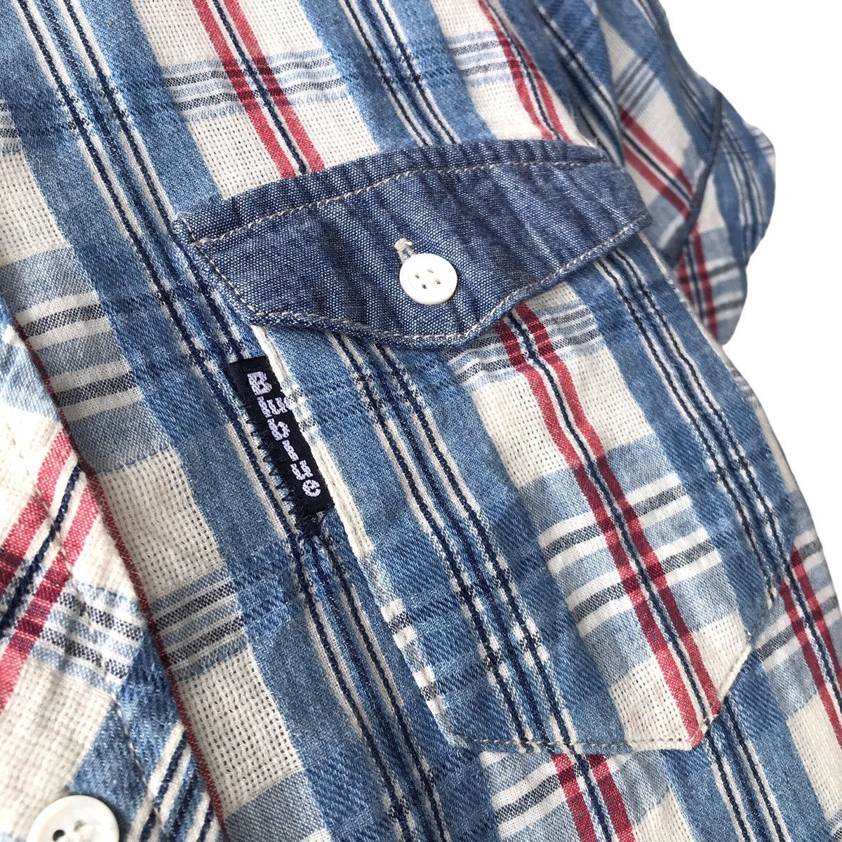 Blue Blue Japan × HOLLYWOOD RANCH MARKET × Japanese Brand Blue Blue Japan H.R Market Indigo Dye Western Shirt Size US M / EU 48-50 / 2 - 5 Thumbnail