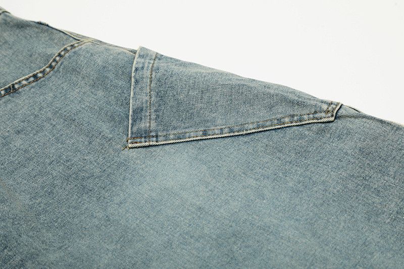 Vintage American retro washed straight curved work jeans for men Size US 32 / EU 48 - 6 Thumbnail