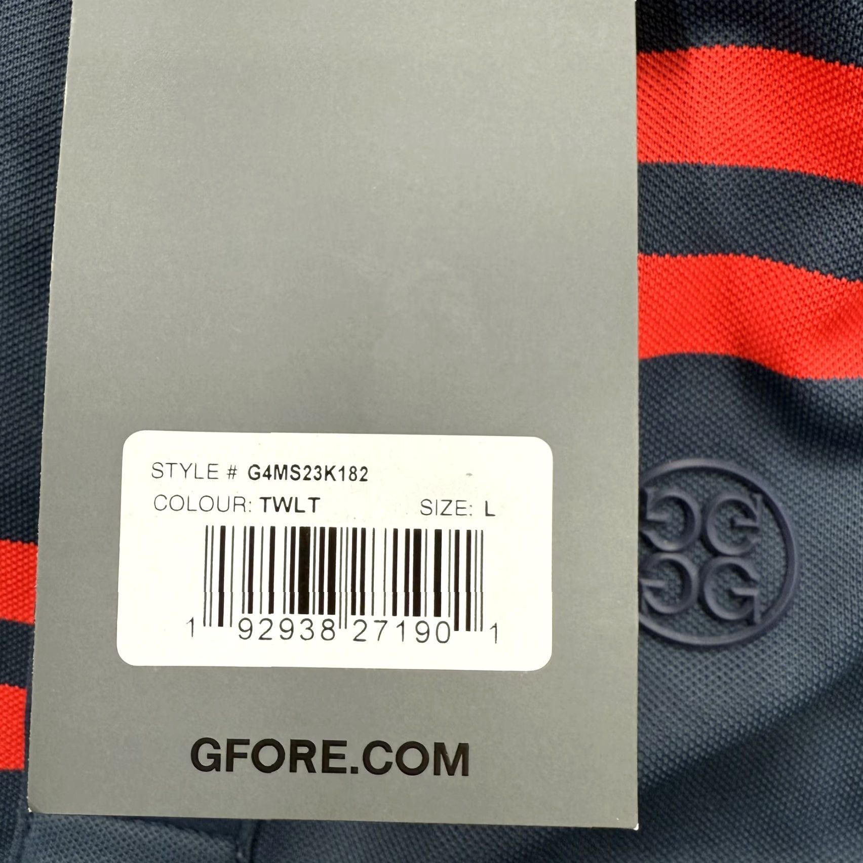 G/FORE G/FORE Polo Shirt Mens Large Gray Red Stripe Performance Golf Stretch G4MS23K182 Size US L / EU 52-54 / 3 - 5 Thumbnail